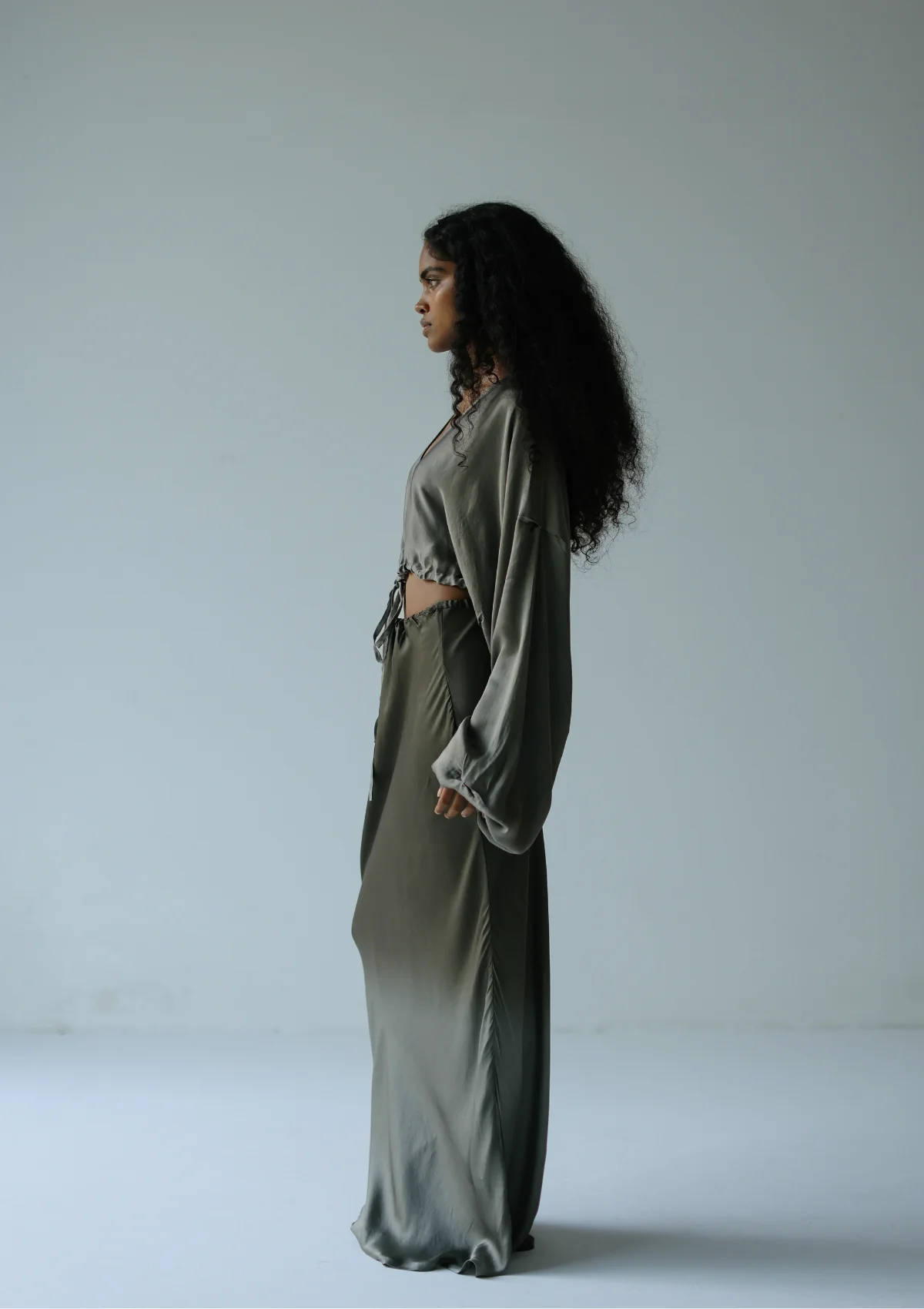 ADELE MAXI SKIRT - TEA LEAF TO VETIVER - Image 3