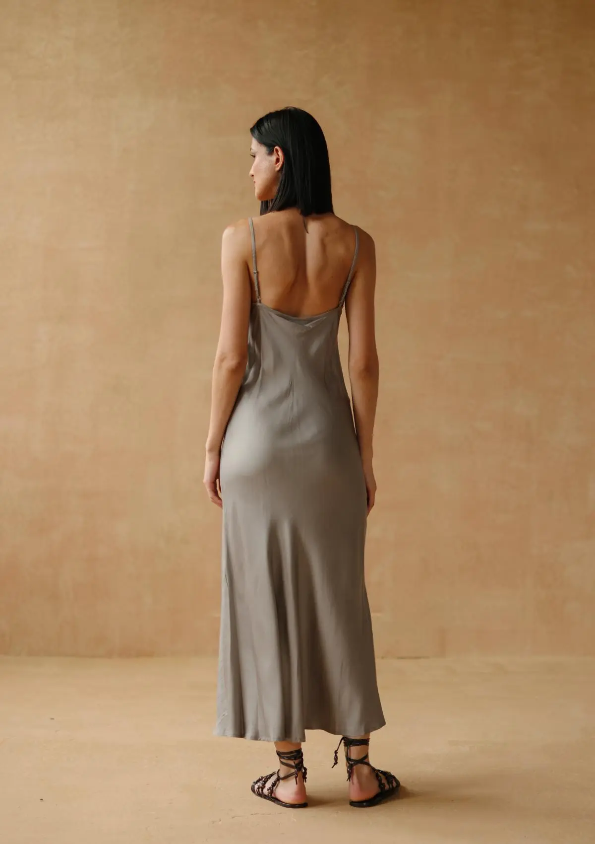 AKAIA BIAS SLIP DRESS - SILVER - Image 3