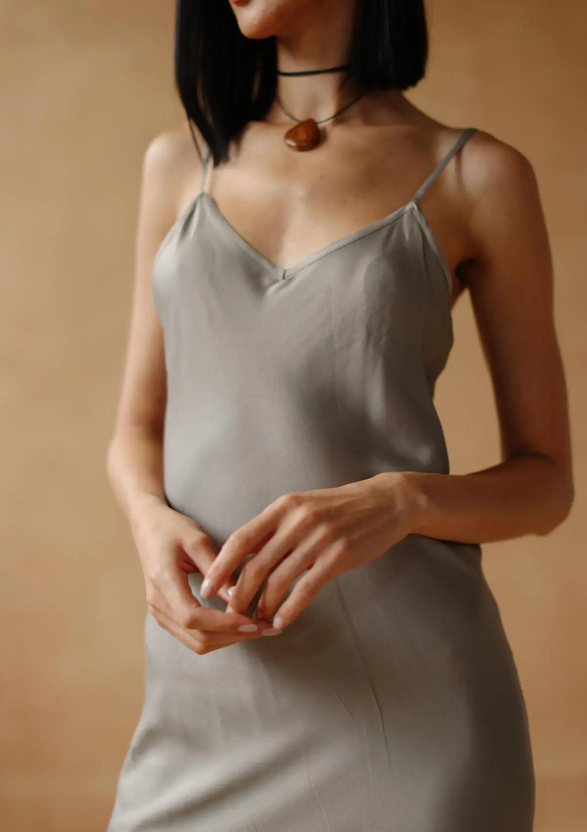 AKAIA BIAS SLIP DRESS - SILVER - Image 4