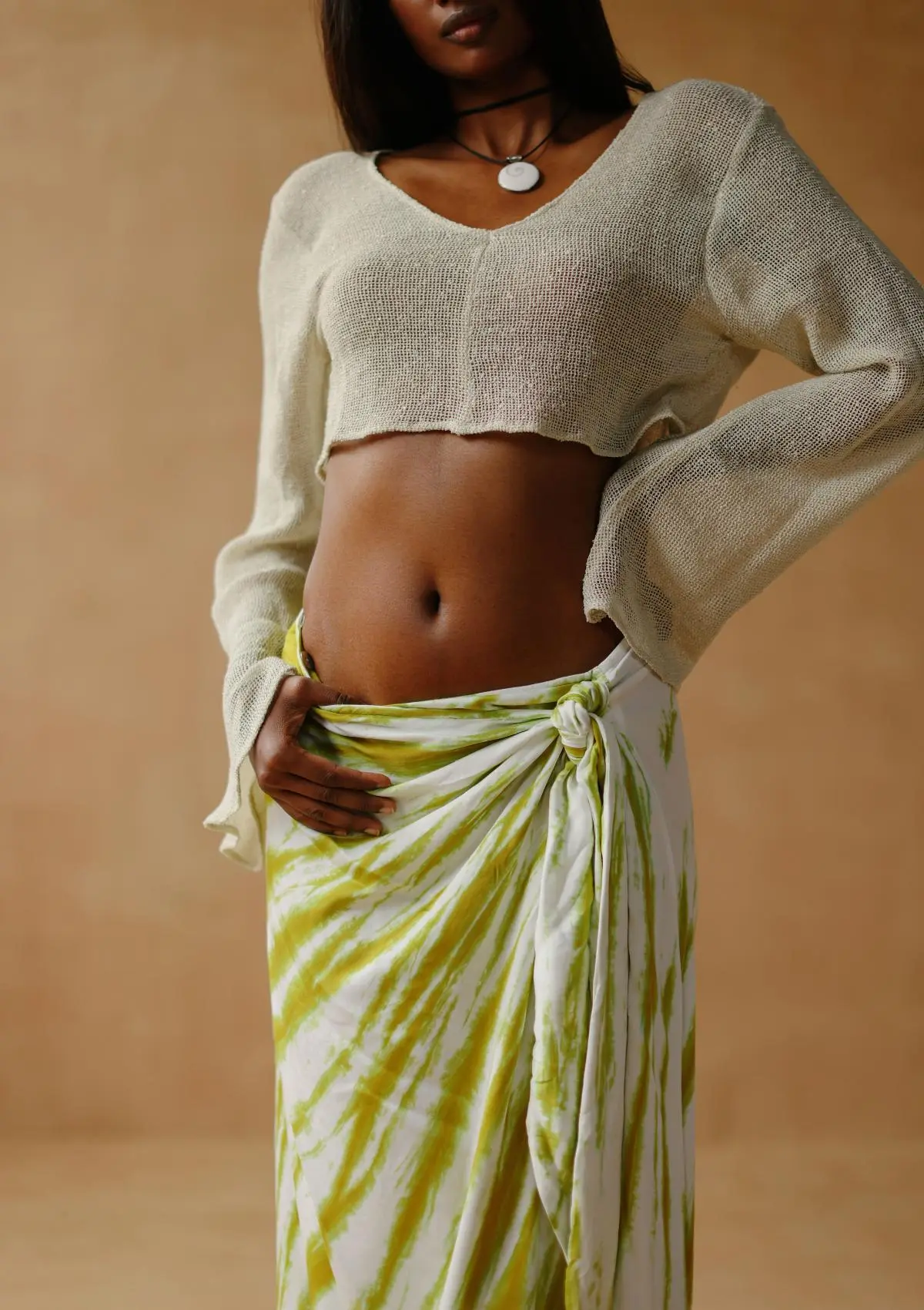 ALAIA WRAP SKIRT - ACCACIA LEAF - Image 4