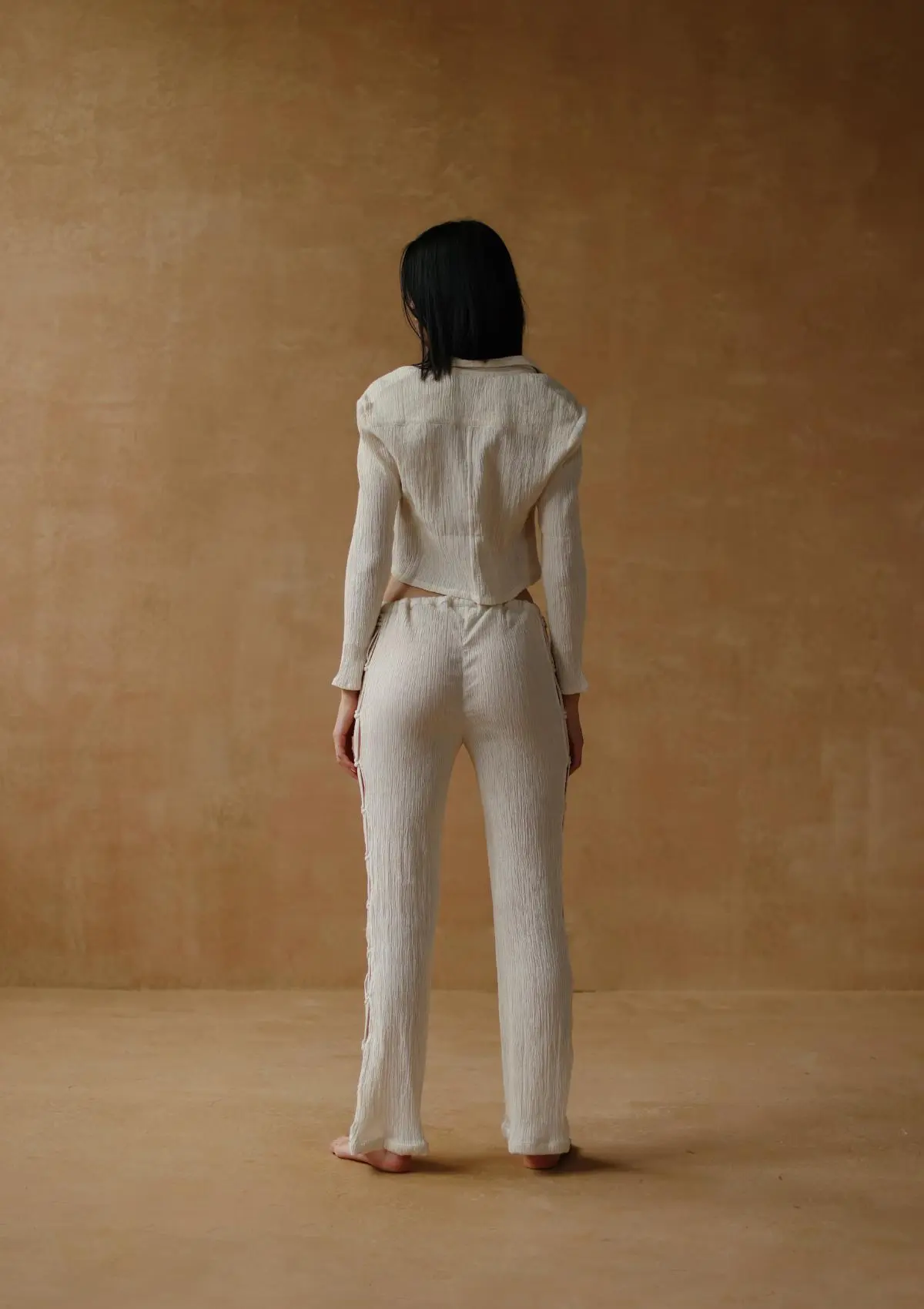 ANOKHI MACRAME TROUSERS - NATURAL - Image 4