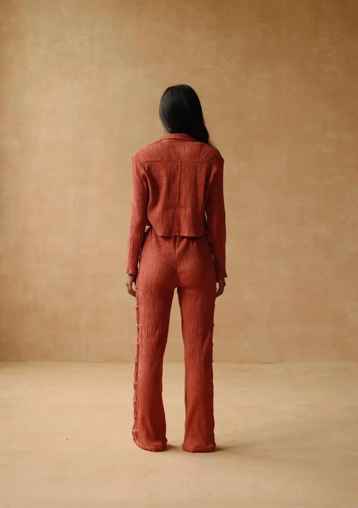 AYLA MACRAME SHIRT- BAKED CLAY - Image 5