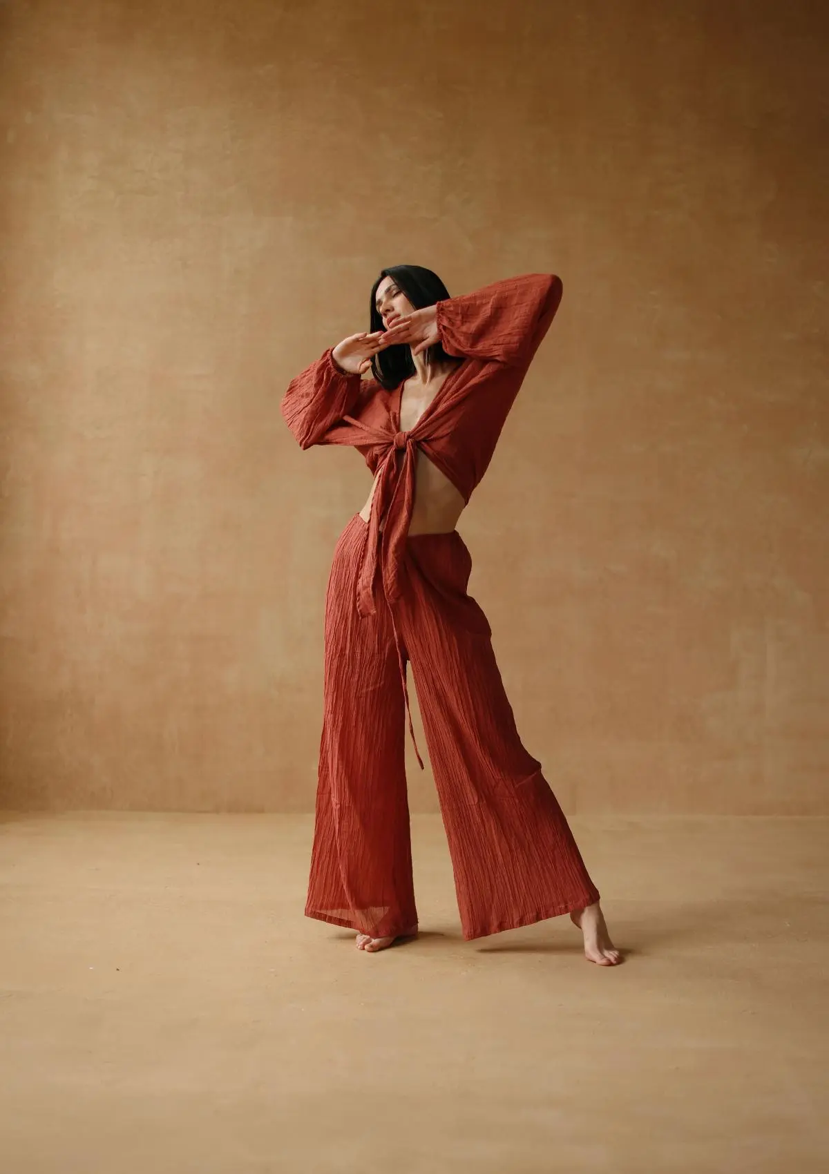 CHIARA TROUSERS- BAKED CLAY - Image 3