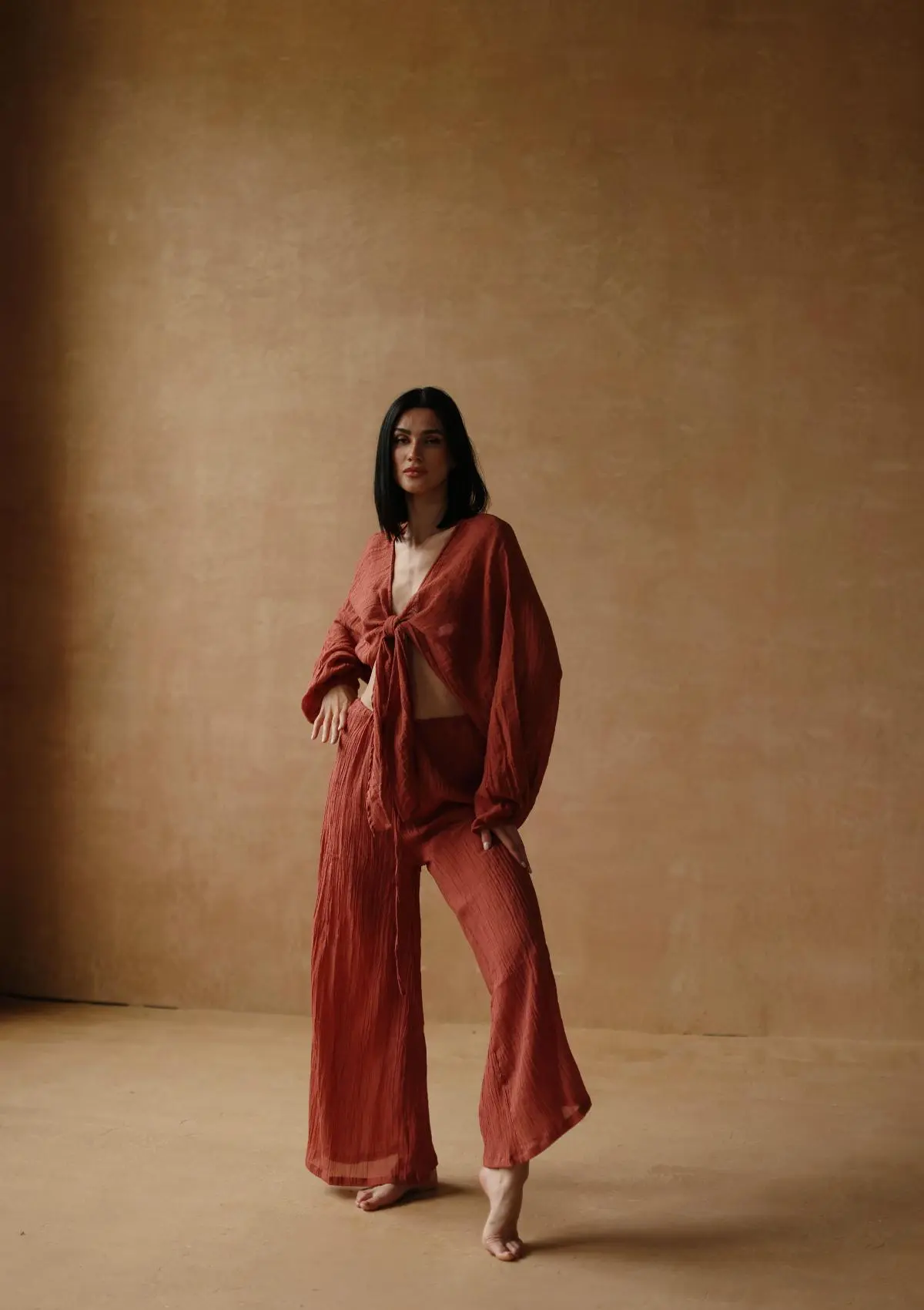 CHIARA TROUSERS- BAKED CLAY - Image 4
