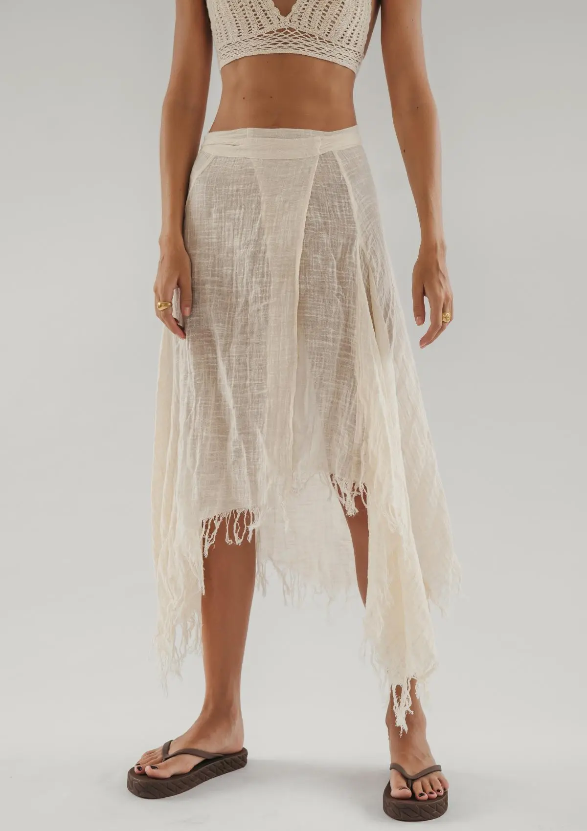 EMBER SARONG SKIRT- UNDYED KORA - Image 4