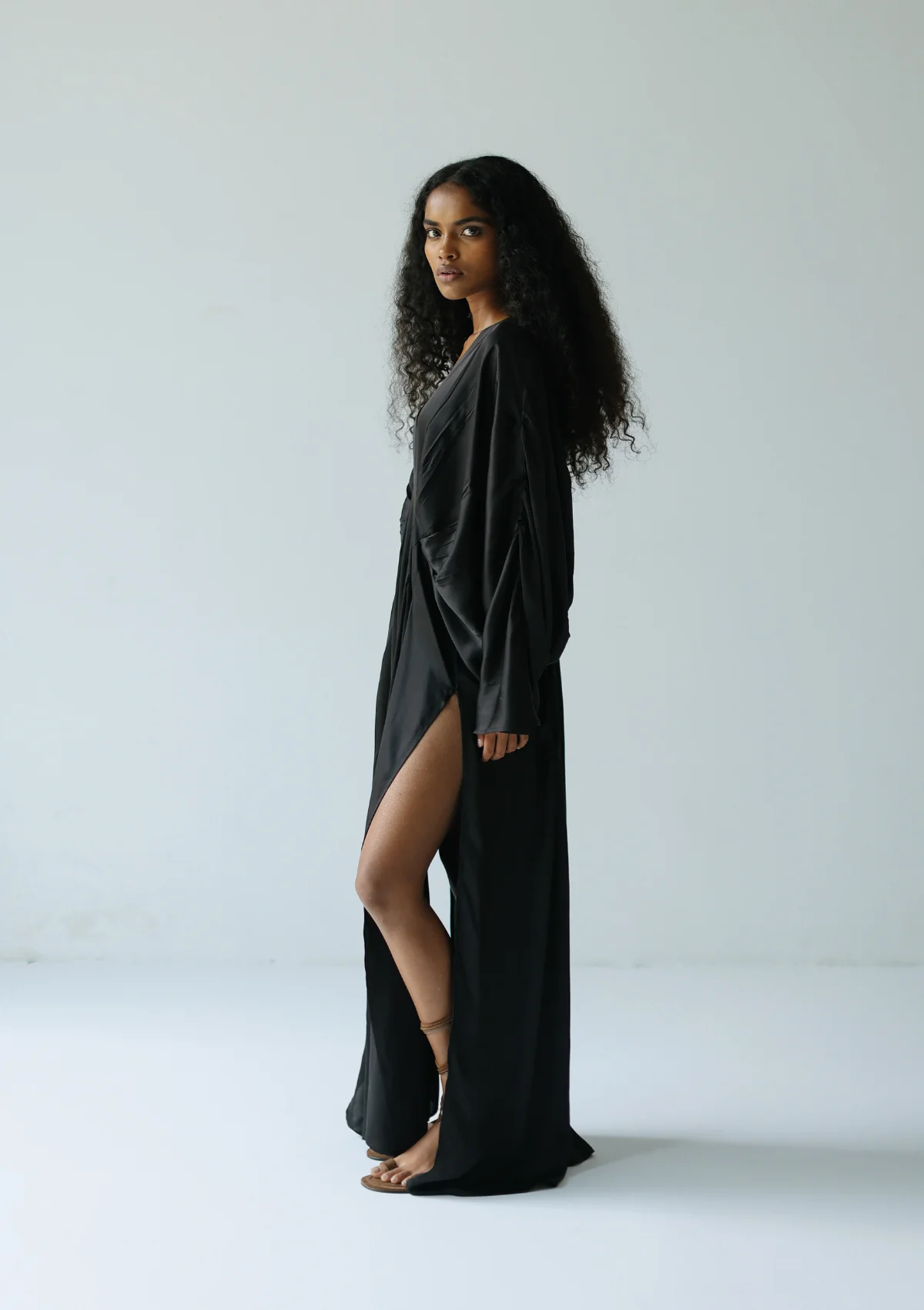 CORA KAFTAN DRESS - BLACK - Image 3