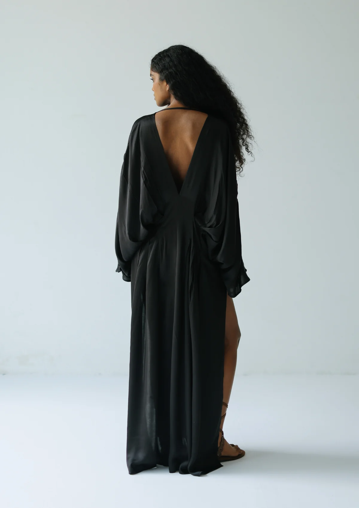 CORA KAFTAN DRESS - BLACK - Image 4