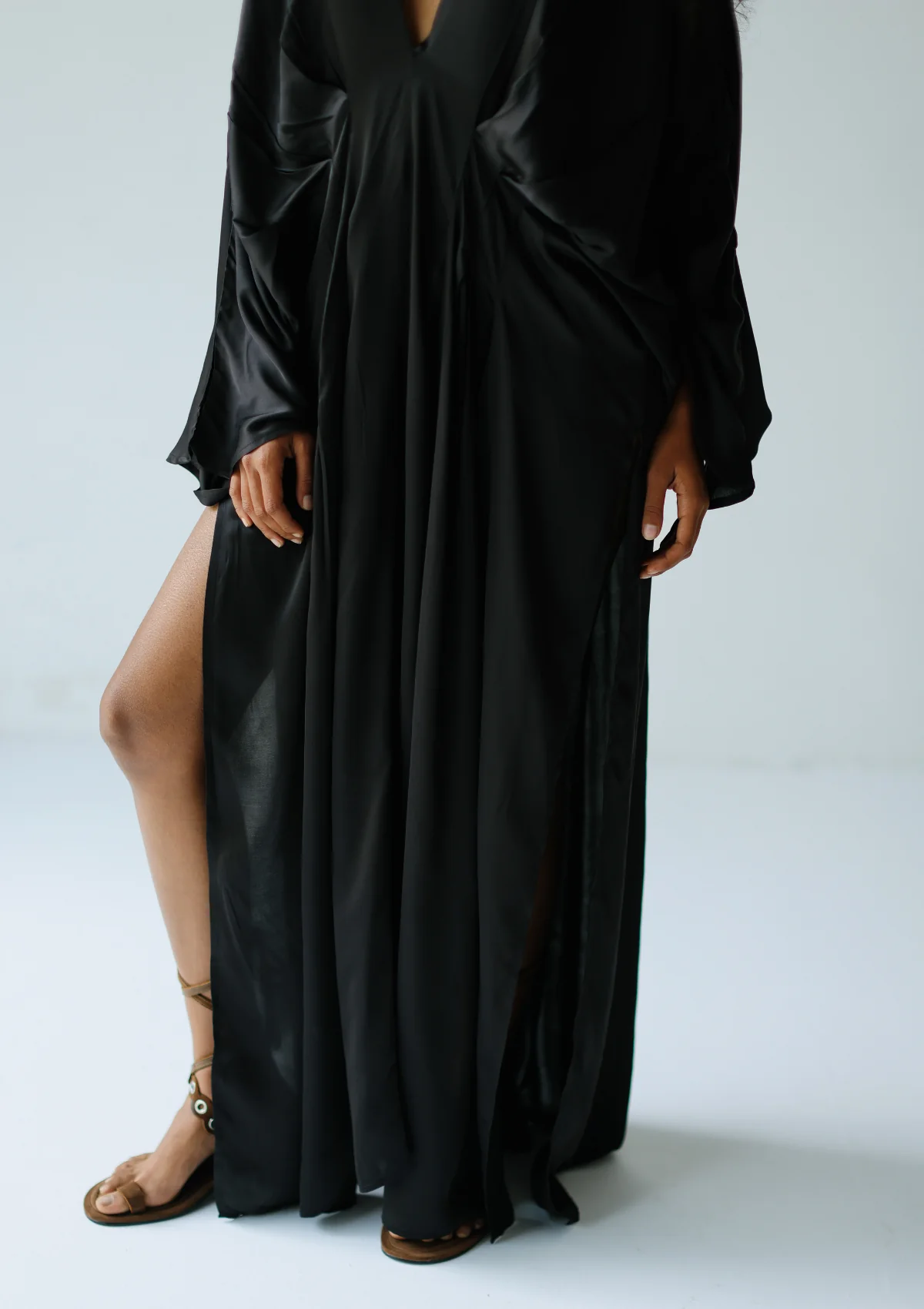 CORA KAFTAN DRESS - BLACK - Image 7