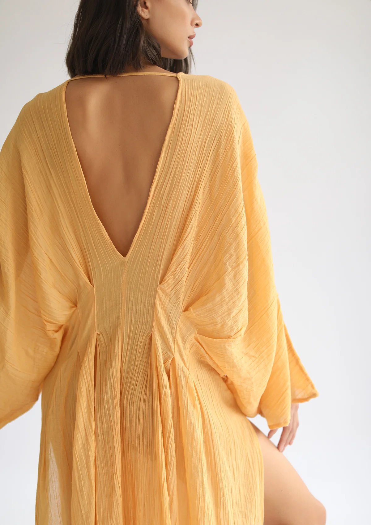 CORA KAFTAN DRESS - PALE GOLD - Image 5