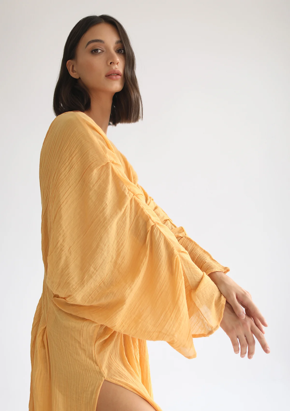 CORA KAFTAN DRESS - PALE GOLD - Image 6