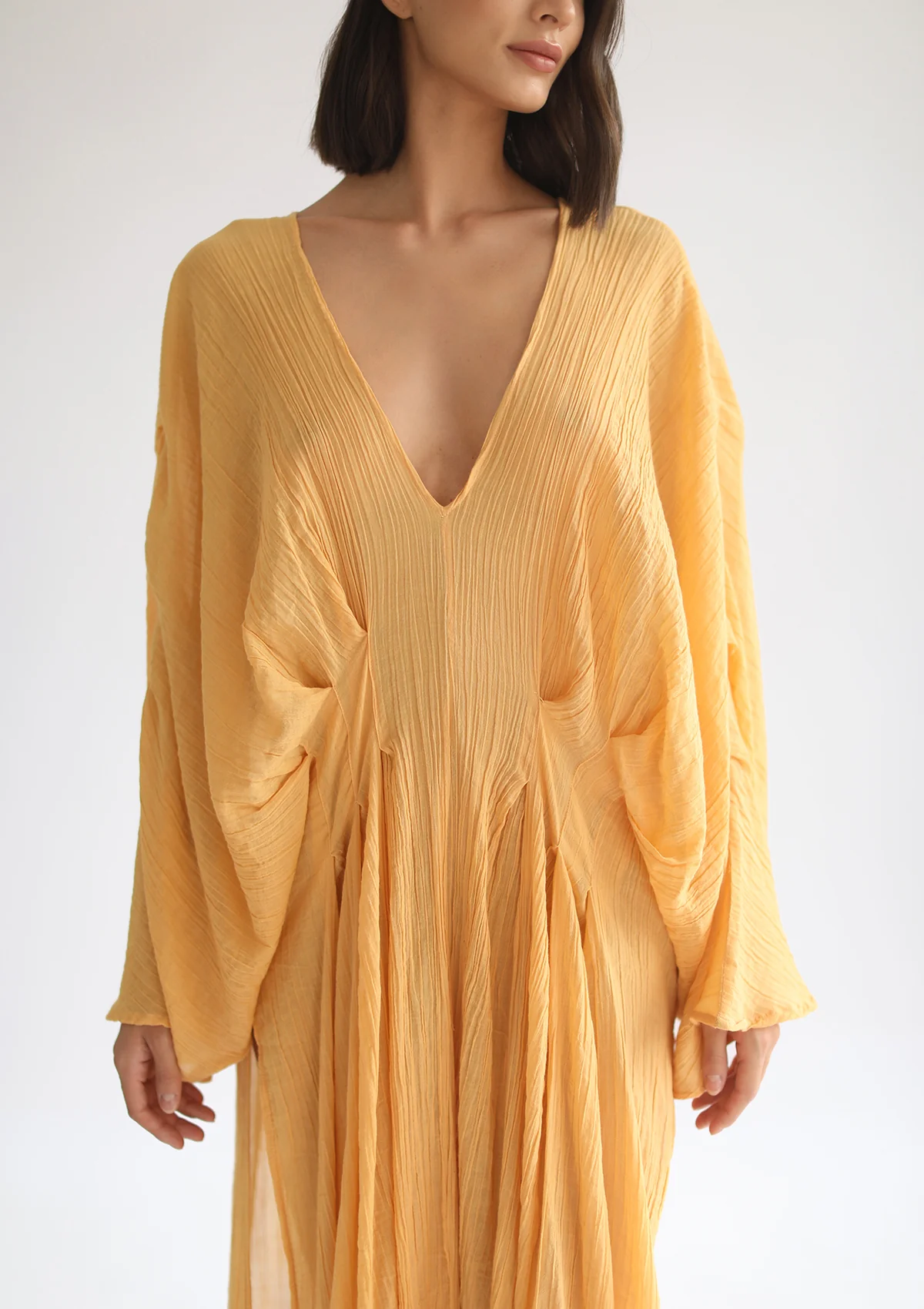 CORA KAFTAN DRESS - PALE GOLD - Image 7