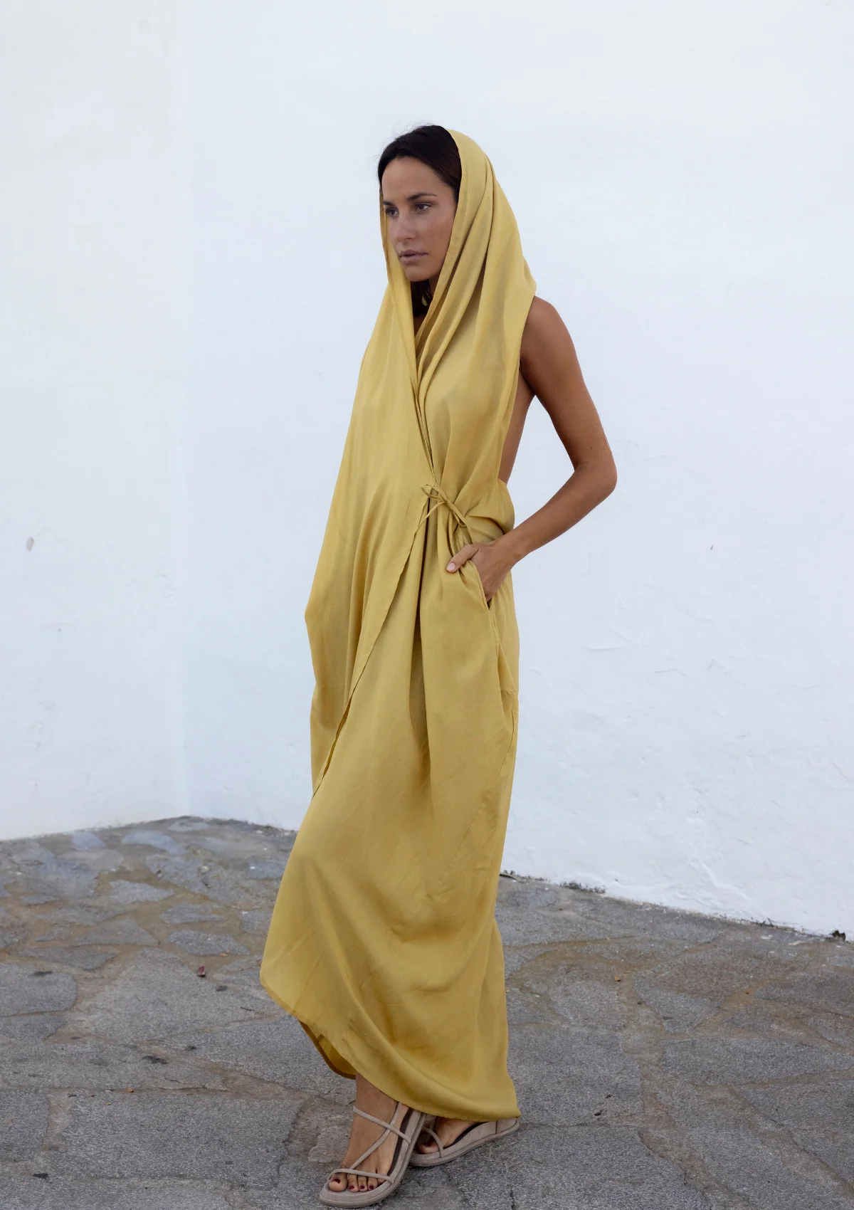HOOD KAFTAN- BEIGE TAN - Image 16