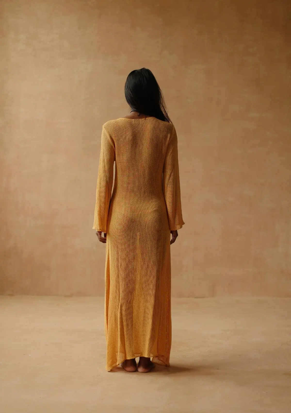 HALLIE MAXI DRESS - GOLDEN APRICOT - Image 3