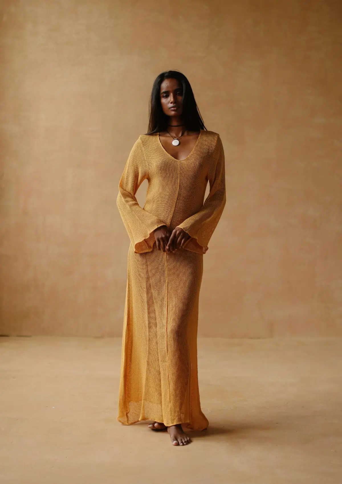 HALLIE MAXI DRESS - GOLDEN APRICOT - Image 5