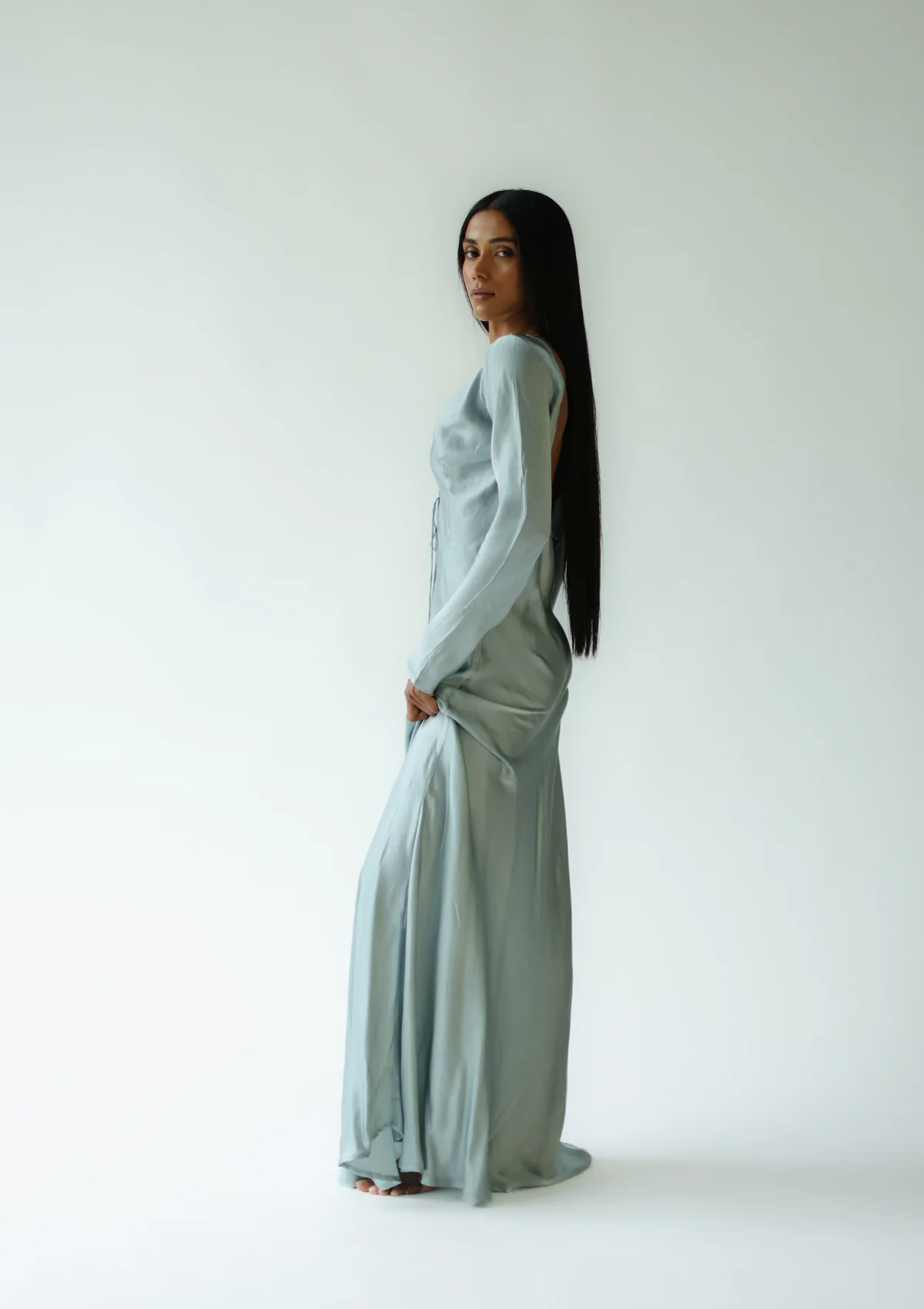 HARLEY MAXI DRESS- SILVER BLUE - Image 2
