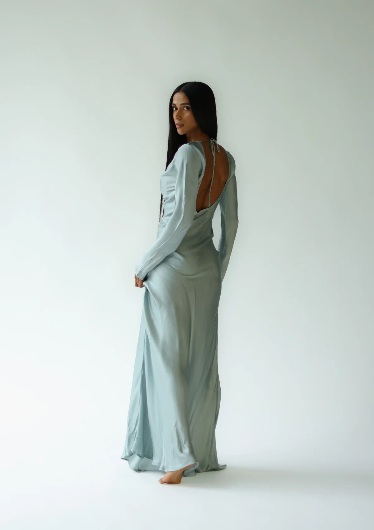 HARLEY MAXI DRESS- SILVER BLUE - Image 3