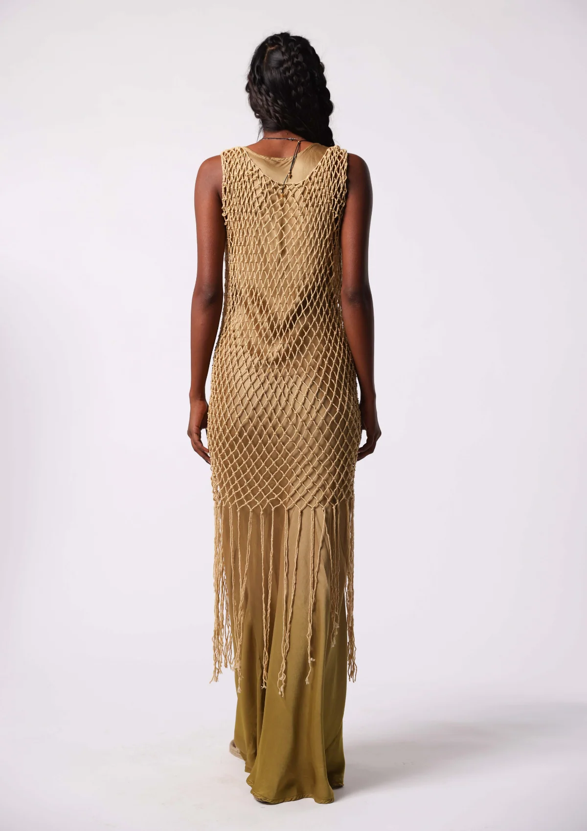 JESSA MACRAME DRESS - OLIVE OIL - Image 5