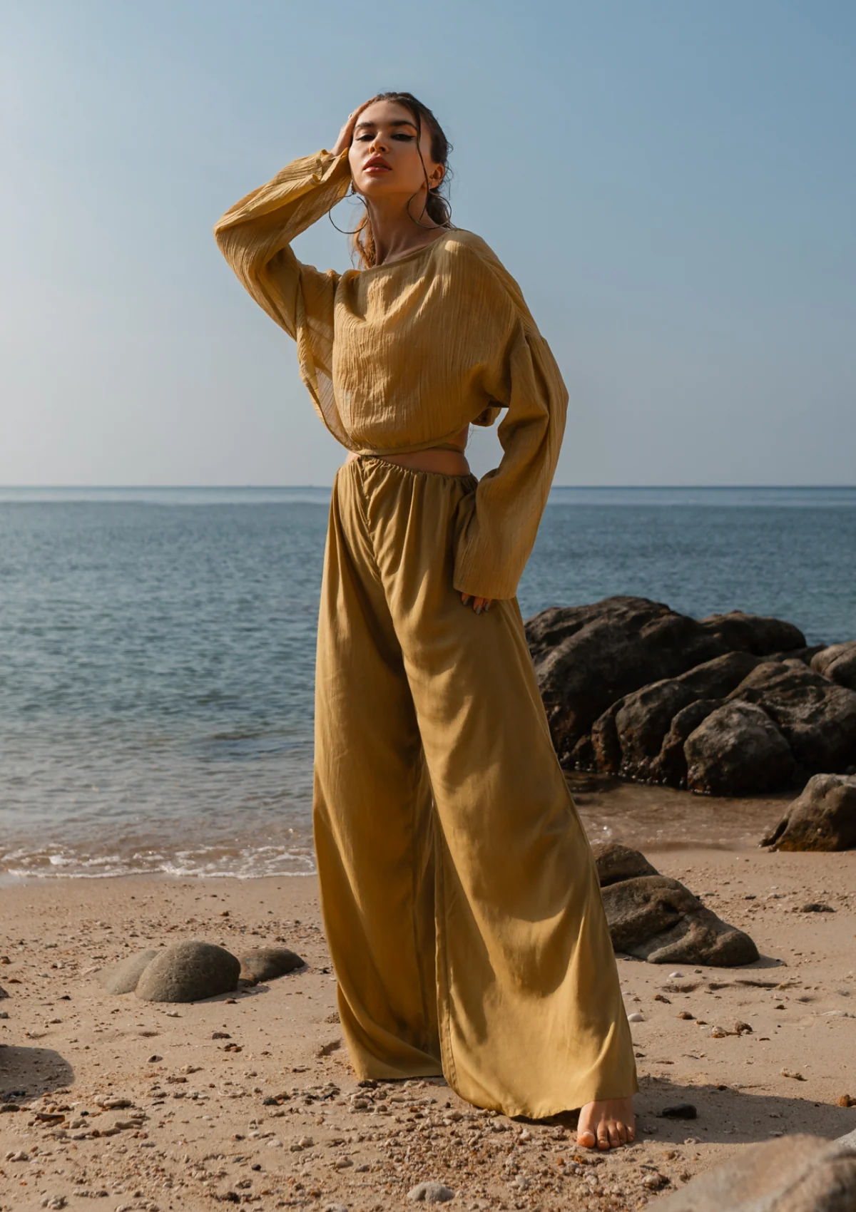 LARA TROUSER - OLIVE OIL - Image 3