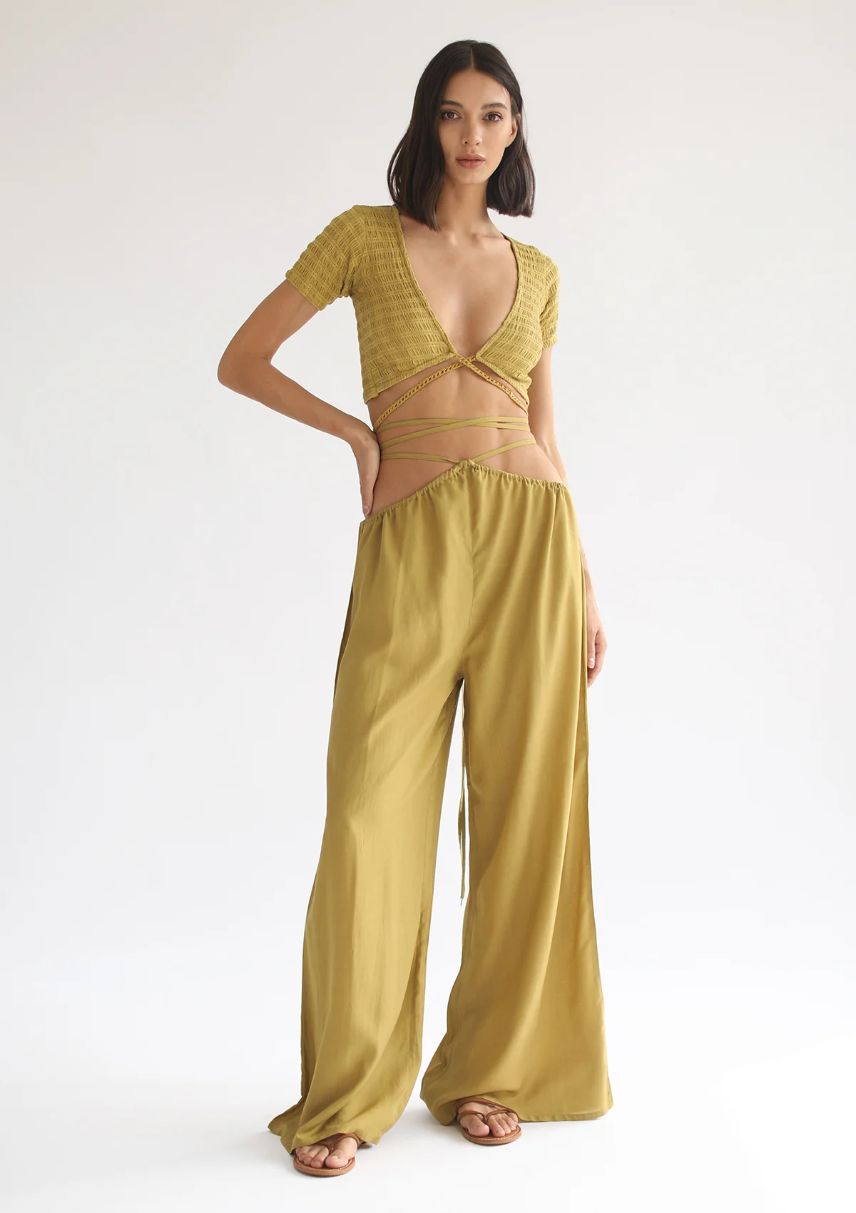 LARA TROUSER - OLIVE OIL - Image 4