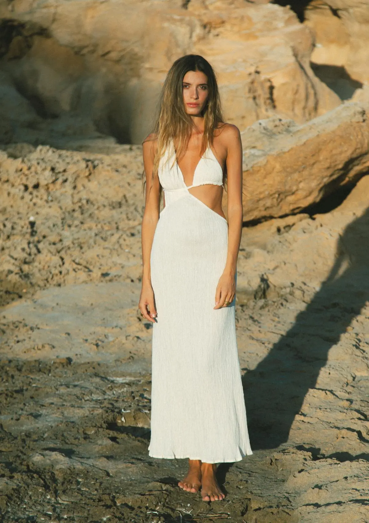 LEAH CRINKLED DRESS - NATURAL