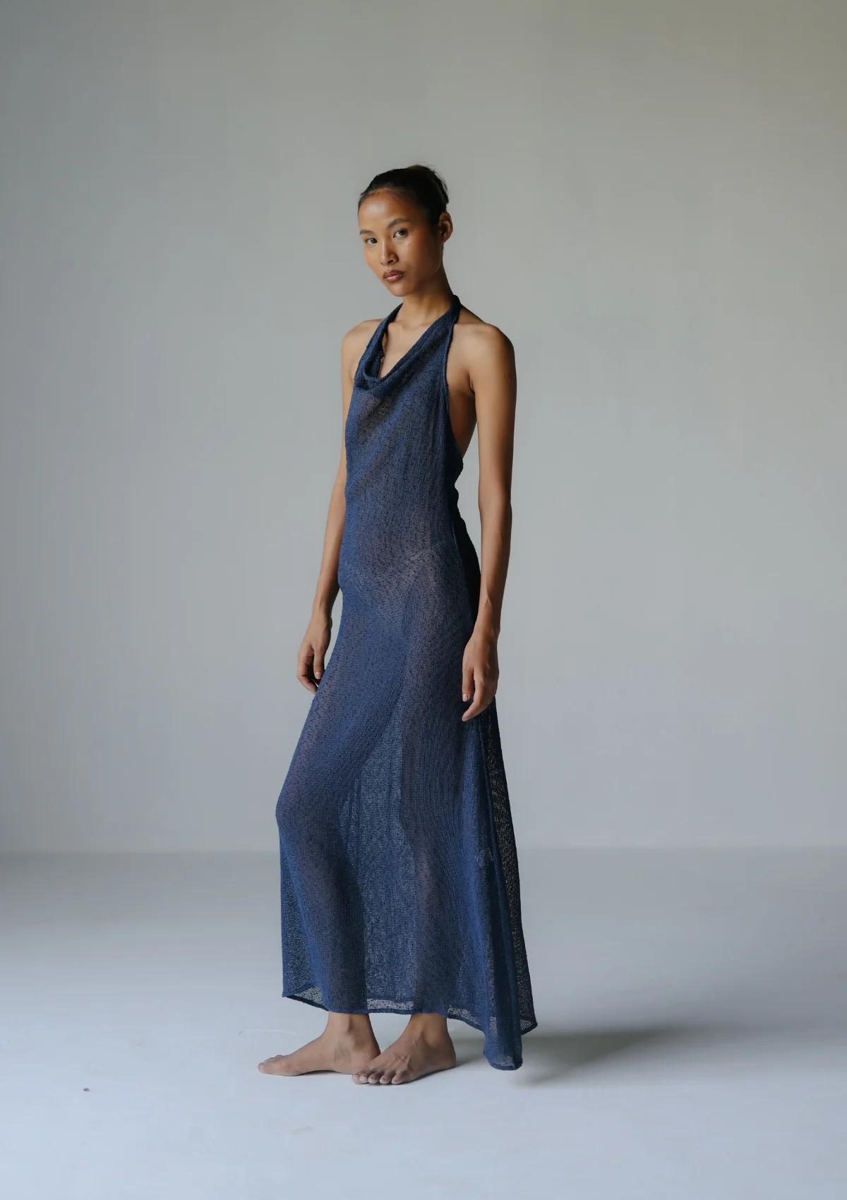 MARA HALTER DRESS- BLUE WING TEAL - Image 3