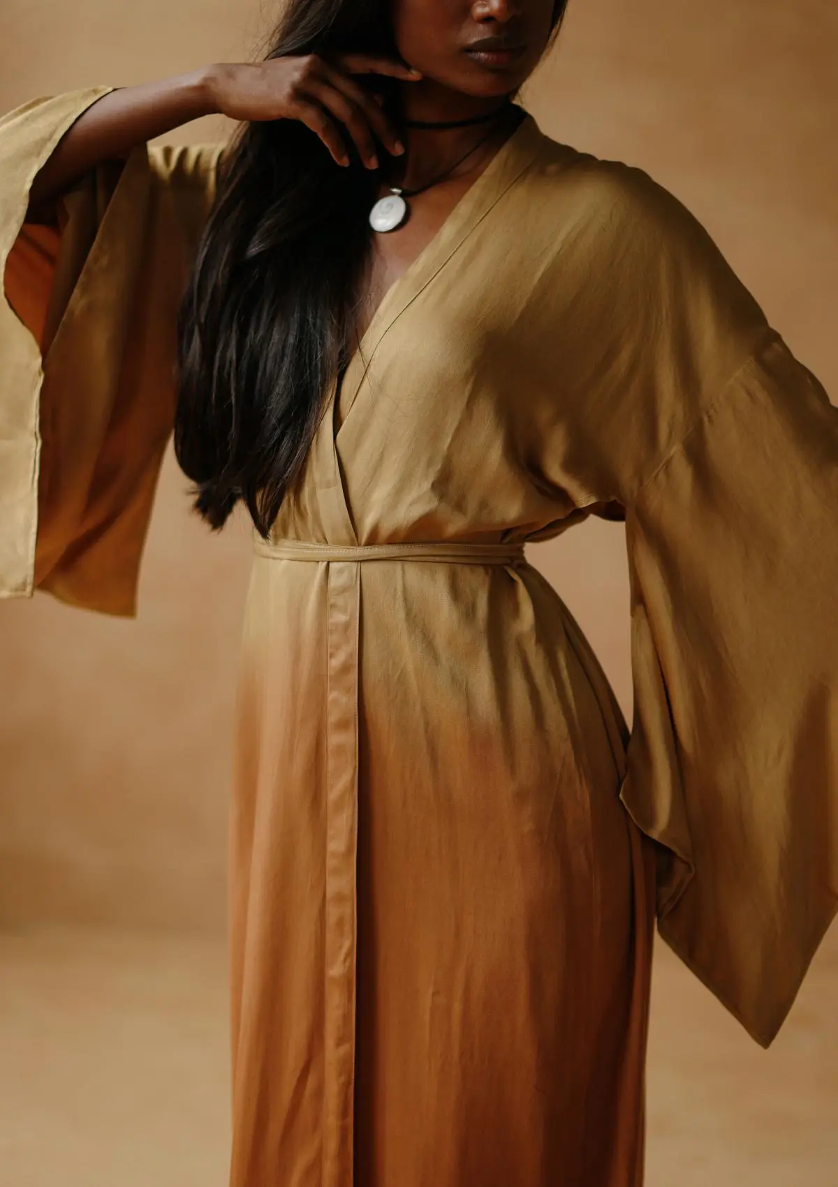 KORA KIMONO  DRESS- INCA GOLD OMBRE - Image 5
