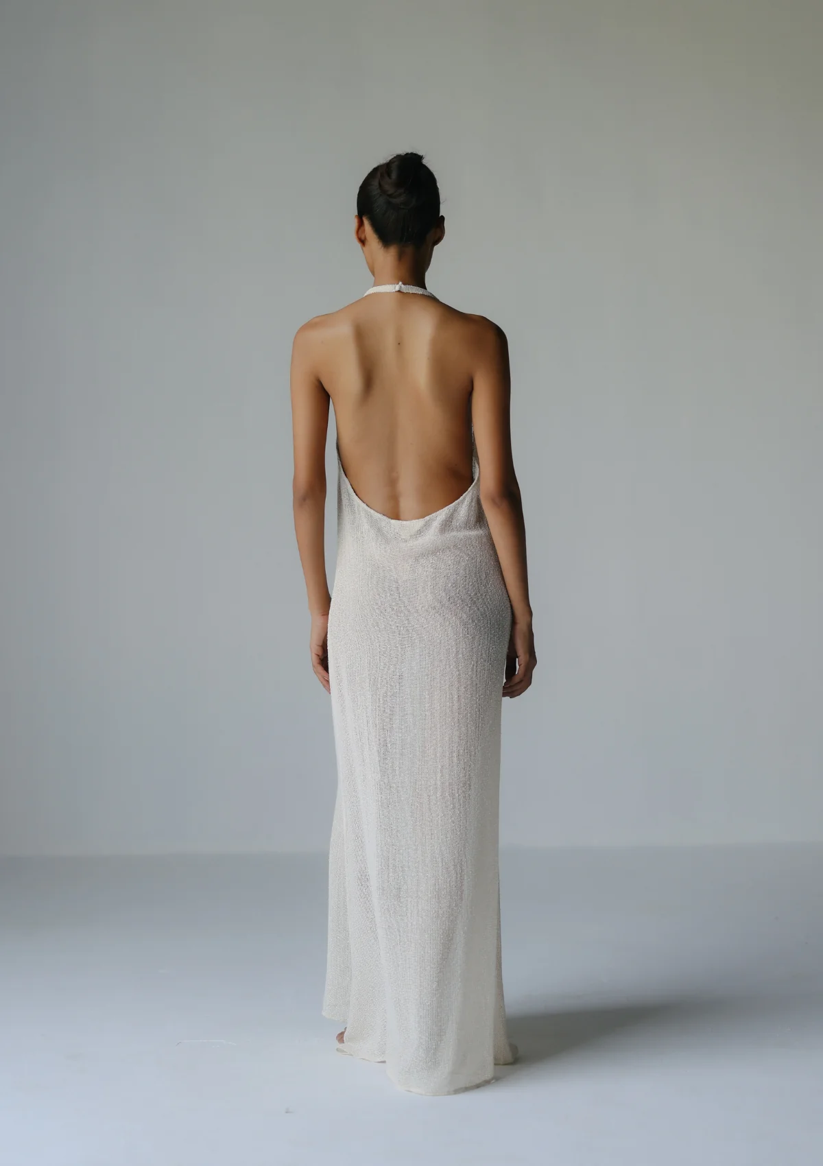 MARA HALTER DRESS- NATURAL - Image 4