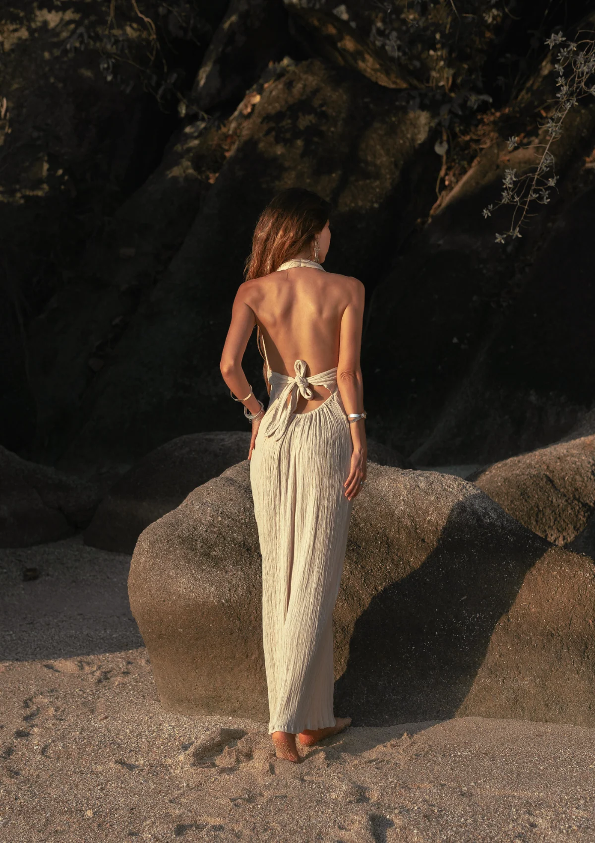 RAY HALTER DRESS - NATURAL - Image 3