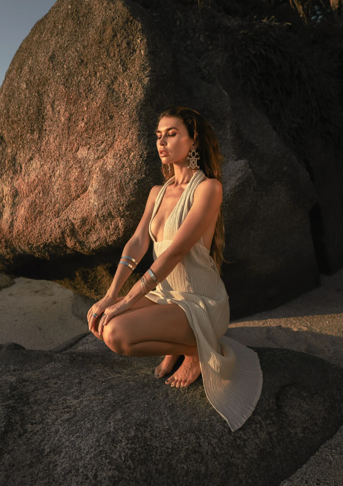 RAY HALTER DRESS - NATURAL - Image 7