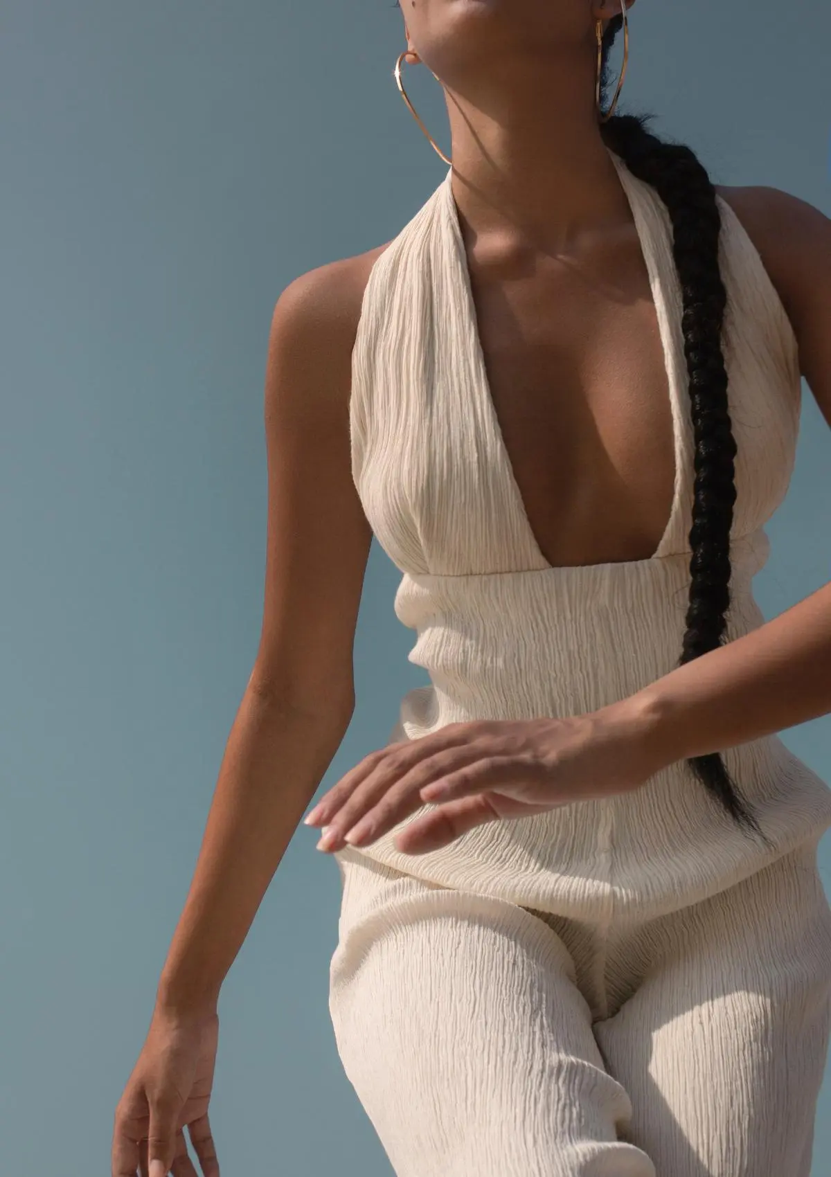 RAY HALTER JUMPSUIT - NATURAL - Image 4