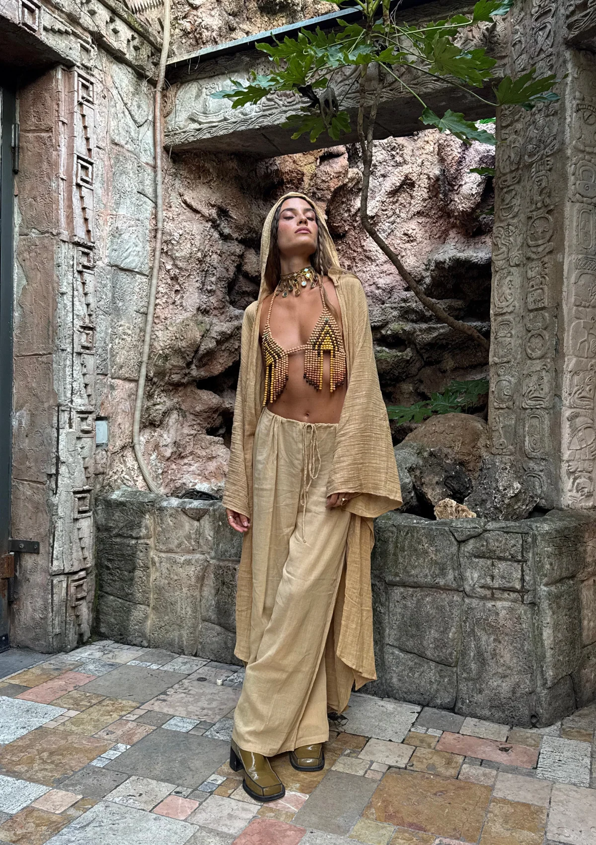 RHEA HOODED CAPE - MANGO MOJITO - Image 7