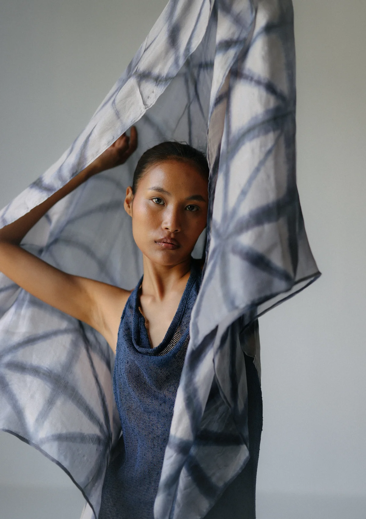 SCARF PAREO- BLUE WING TIE DYE - Image 5