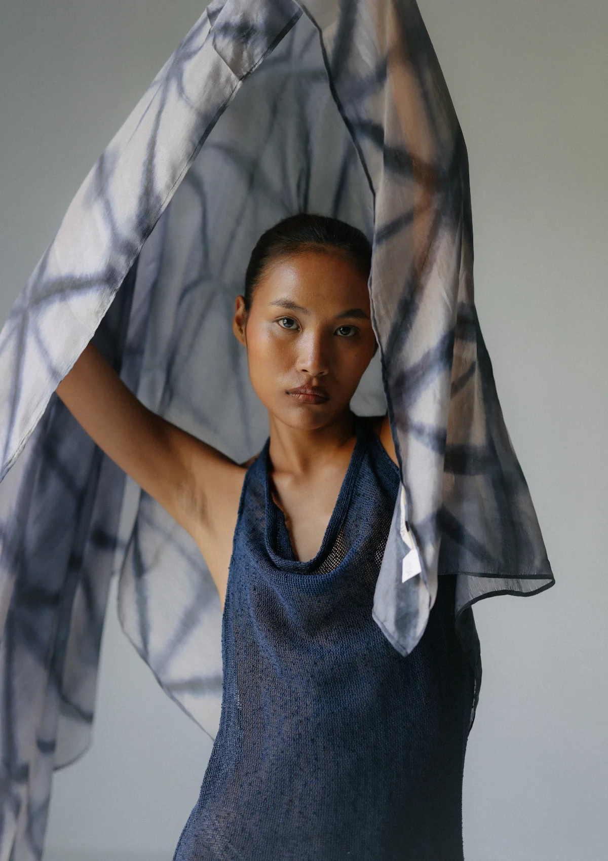 SCARF PAREO- BLUE WING TIE DYE - Image 6