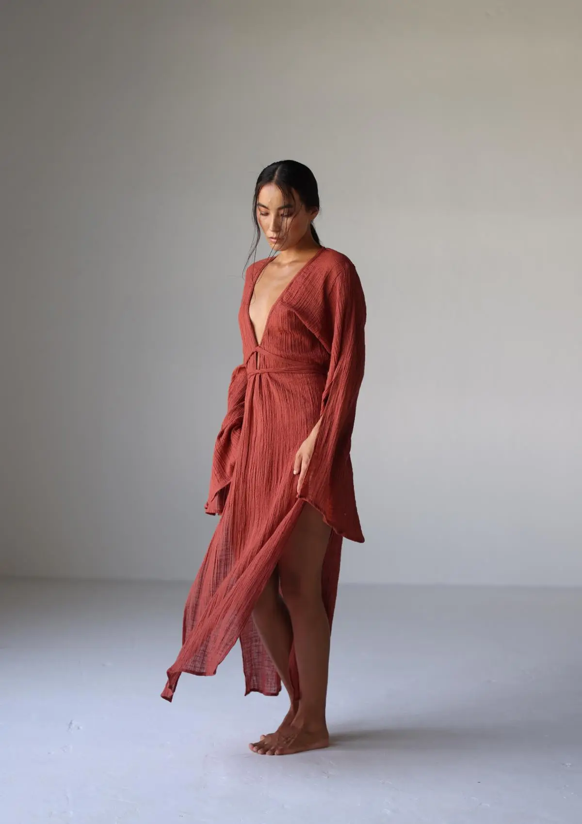 SIA KAFTAN DRESS - BAKED CLAY - Image 3