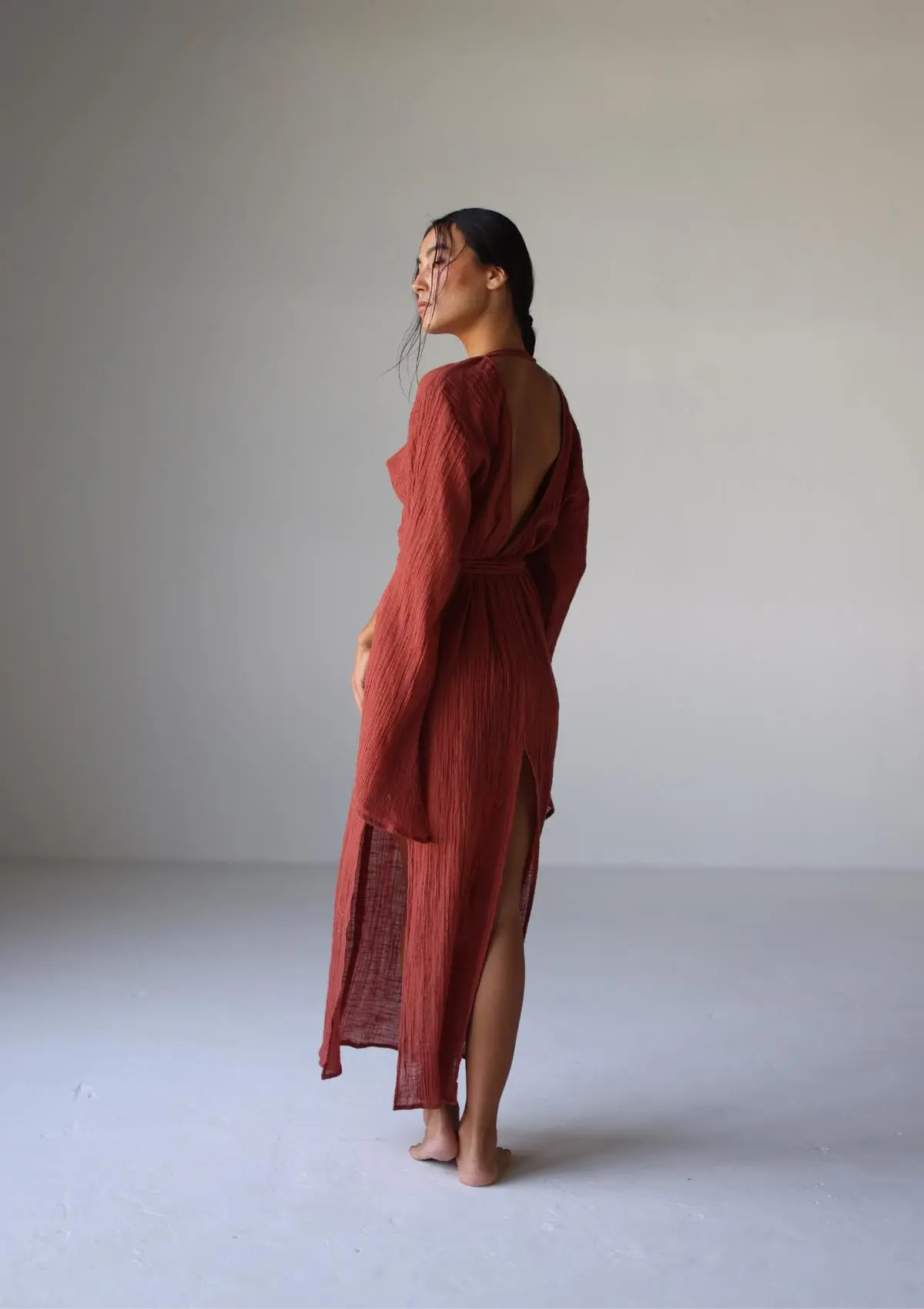 SIA KAFTAN DRESS - BAKED CLAY - Image 4