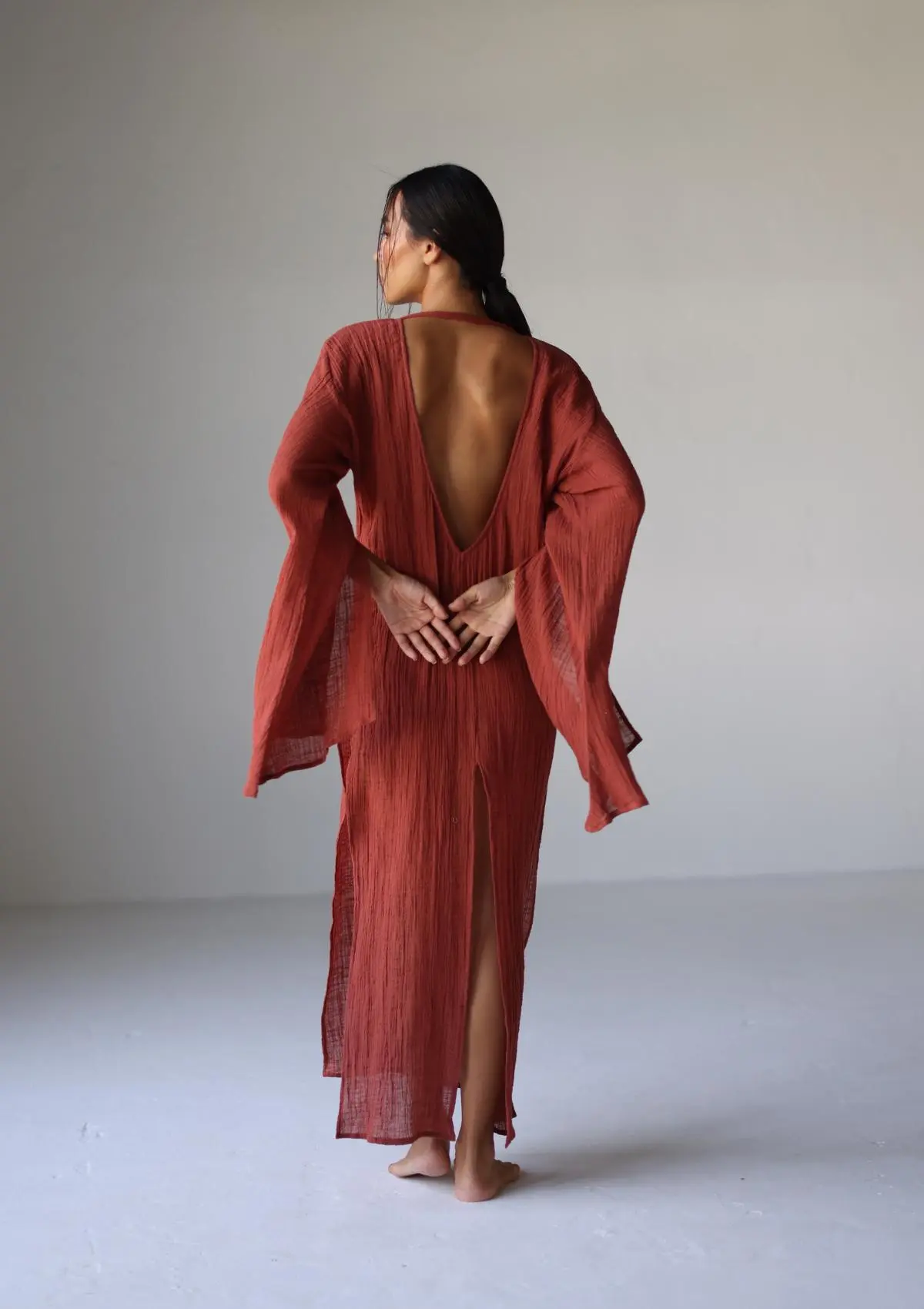 SIA KAFTAN DRESS - BAKED CLAY - Image 5