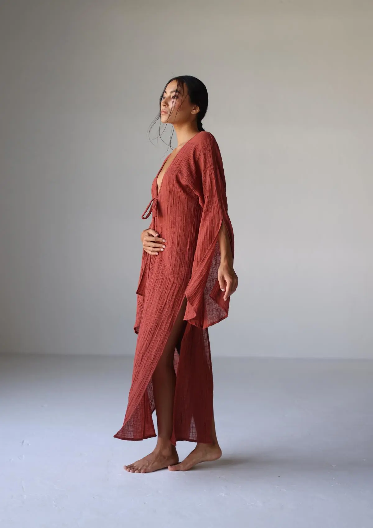 SIA KAFTAN DRESS - BAKED CLAY - Image 6