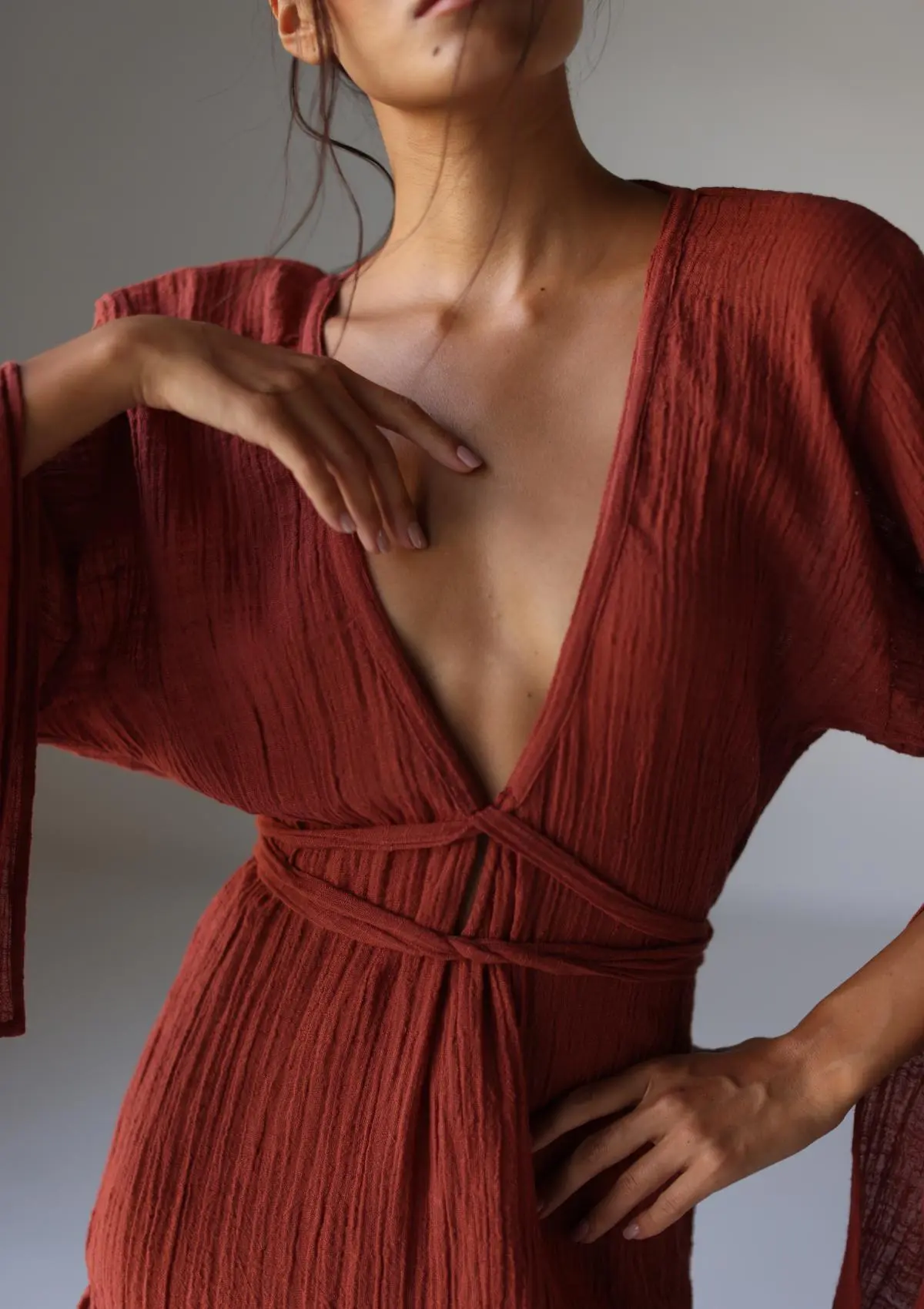 SIA KAFTAN DRESS - BAKED CLAY - Image 7