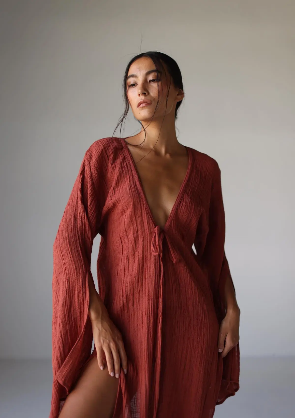 SIA KAFTAN DRESS - BAKED CLAY - Image 8