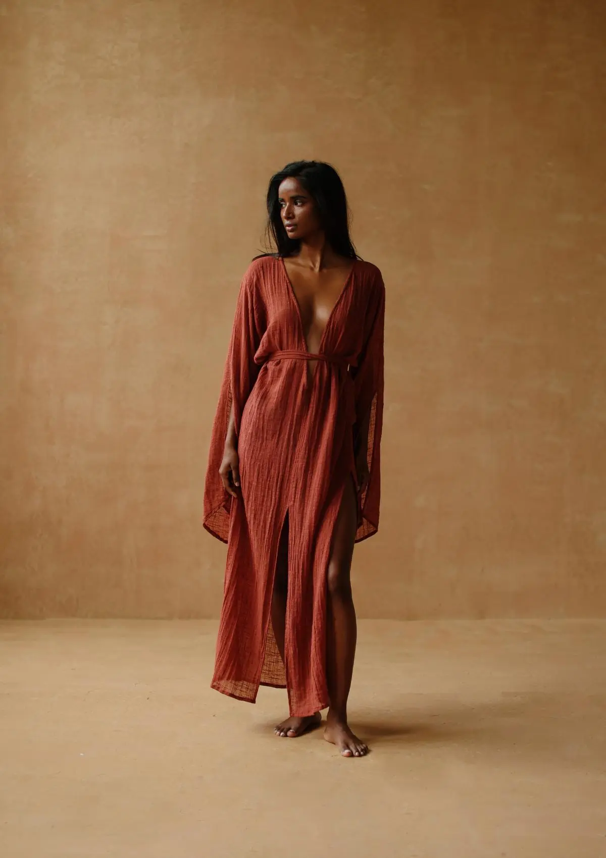 SIA KAFTAN DRESS - BAKED CLAY - Image 9