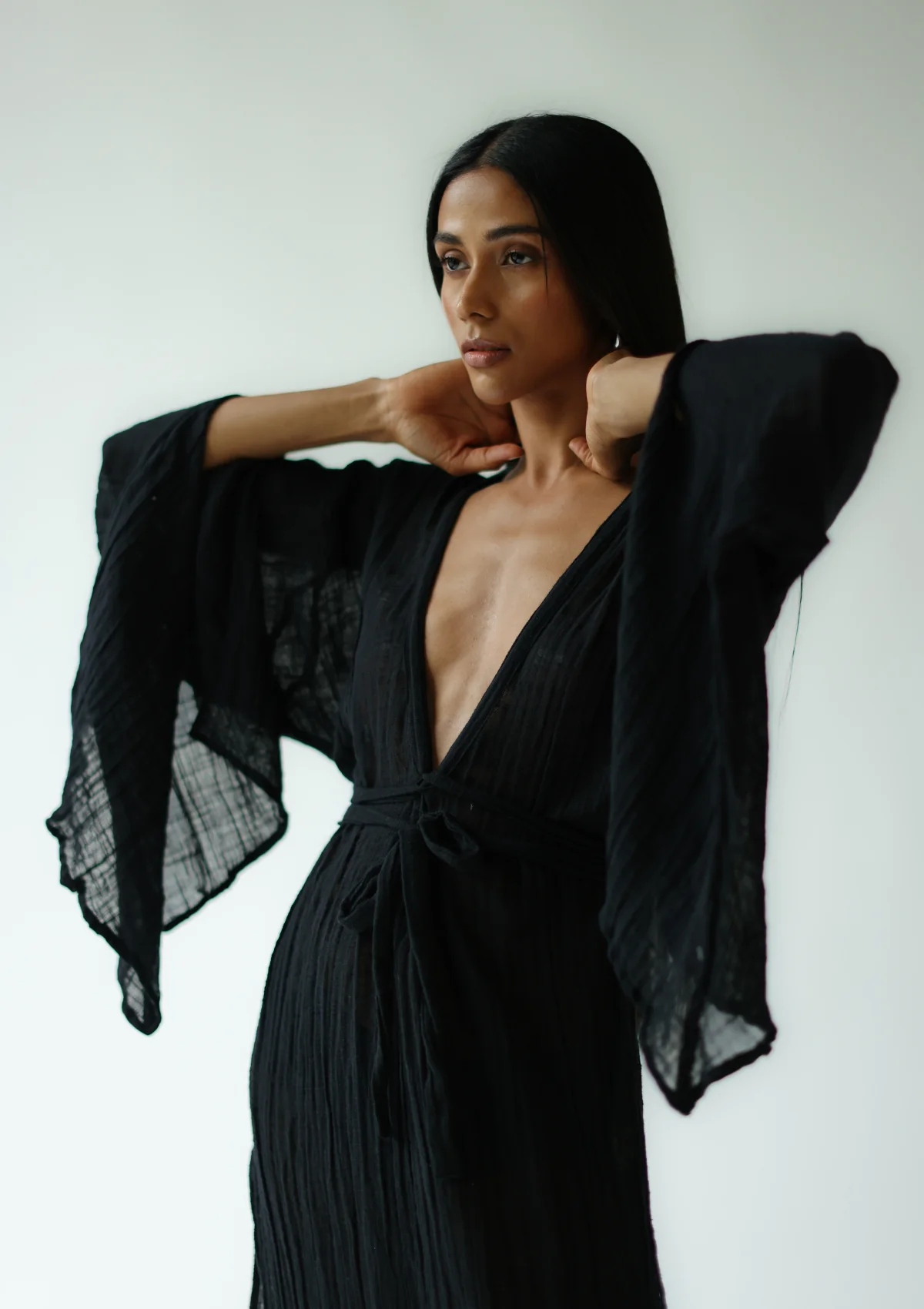 SIA KAFTAN DRESS - BLACK - Image 2