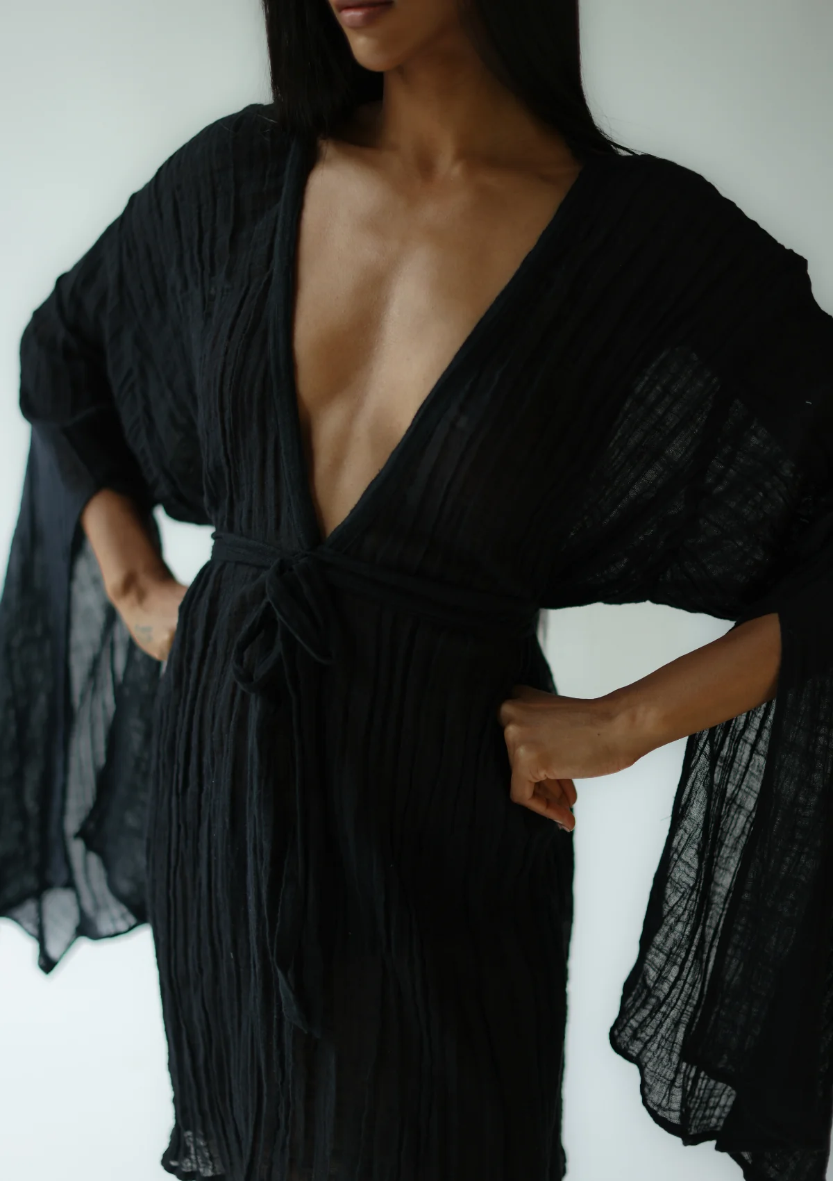 SIA KAFTAN DRESS - BLACK - Image 3