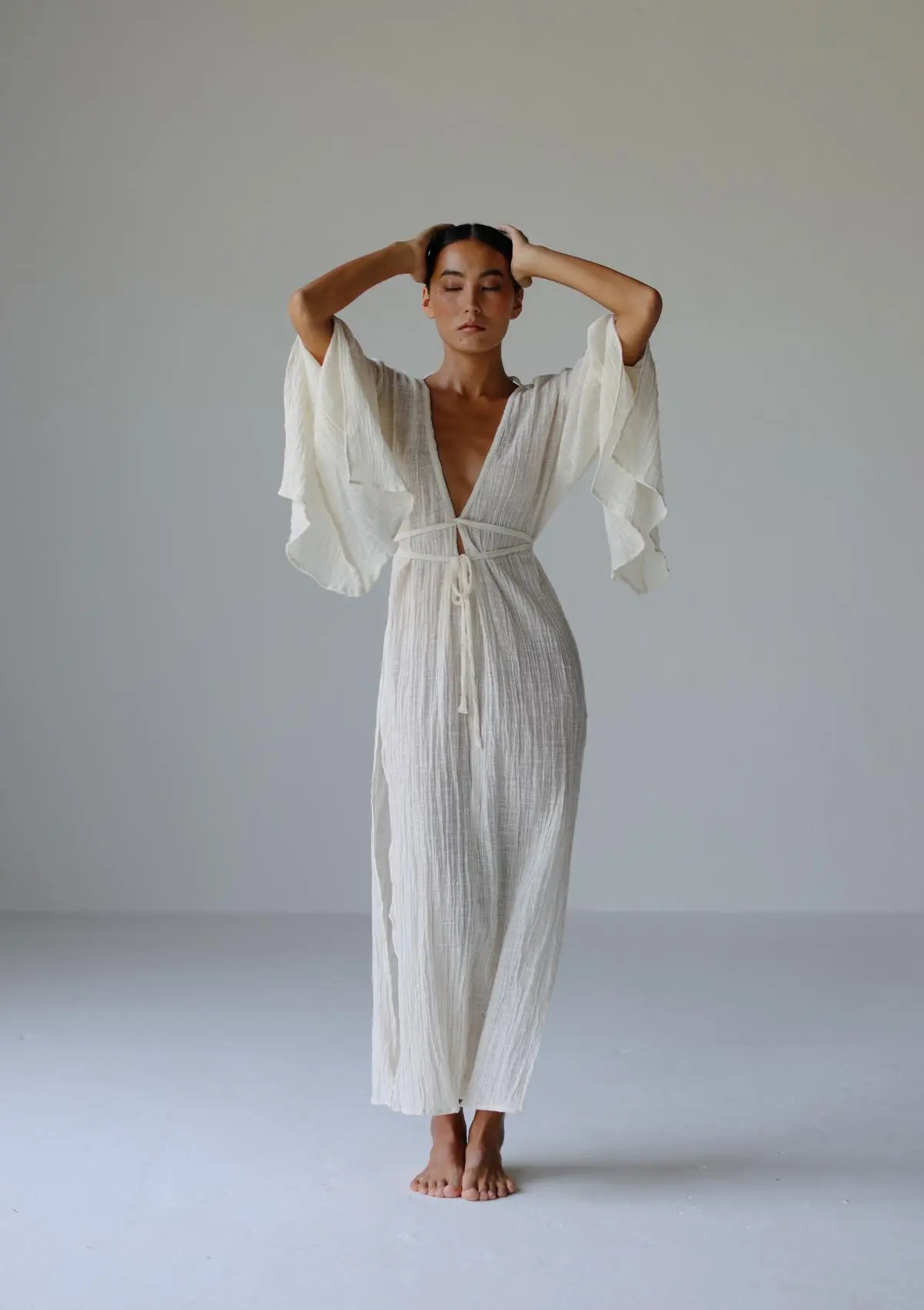 SIA KAFTAN DRESS - NATURAL - Image 3