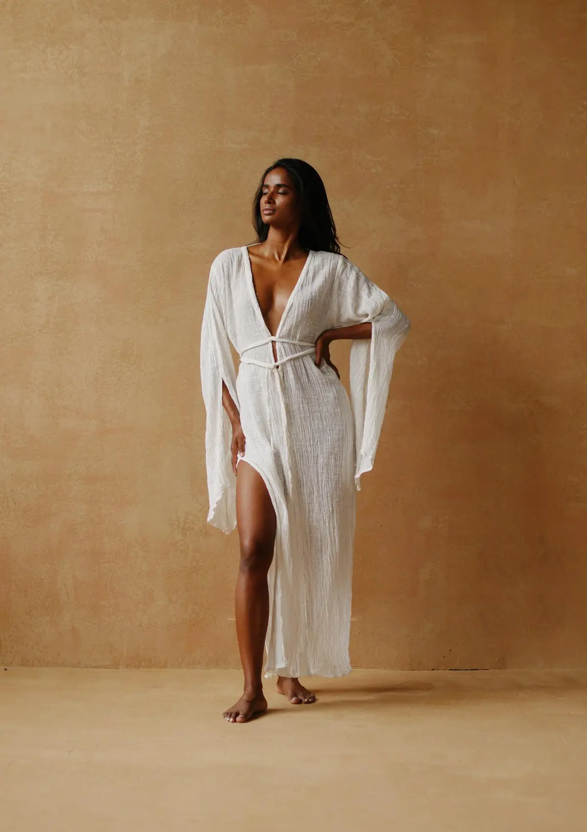 SIA KAFTAN DRESS - NATURAL - Image 7