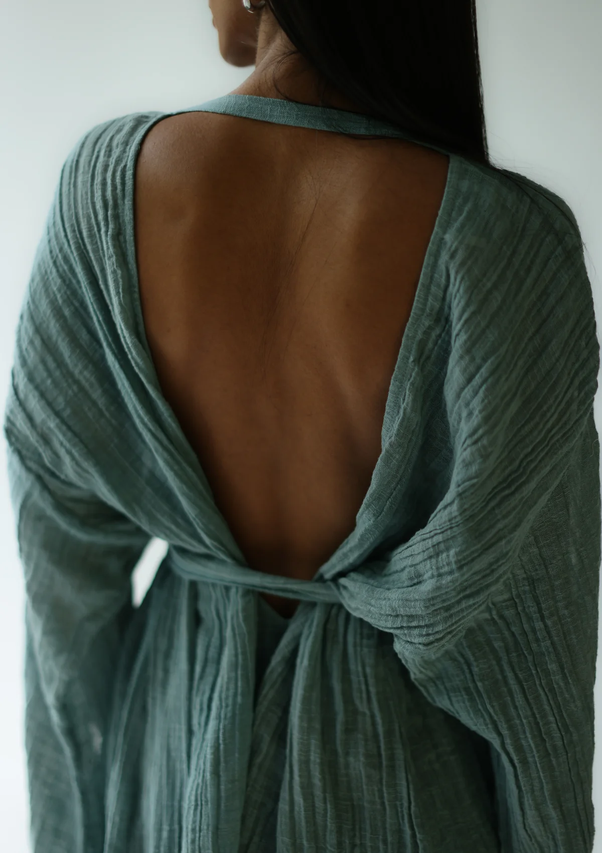 SIA KAFTAN DRESS - SILVER BLUE - Image 4