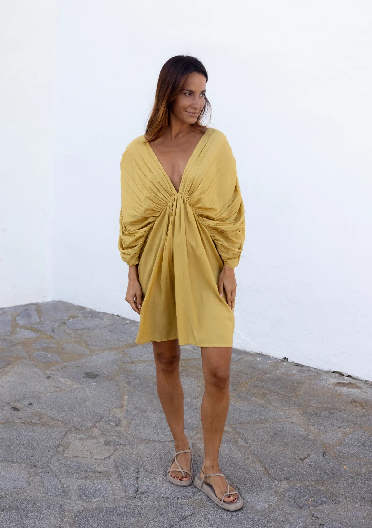 SOLEIL MINI DRESS - INDIAN TAN - Image 3