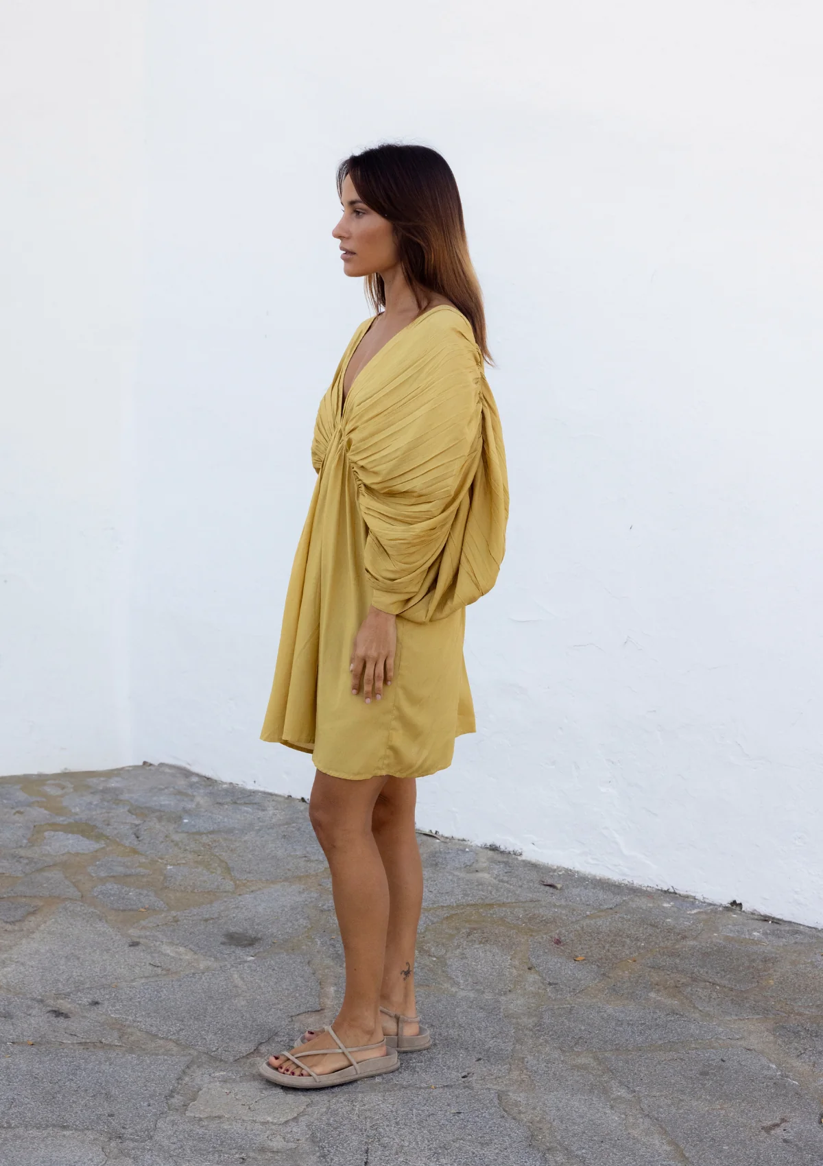 SOLEIL MINI DRESS - INDIAN TAN - Image 4