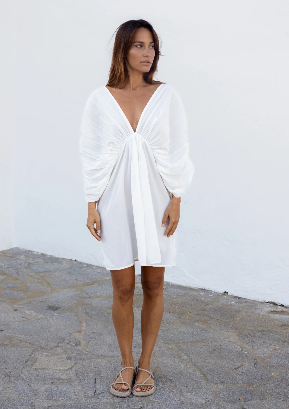 SOLEIL MINI DRESS - WHITE - Image 3