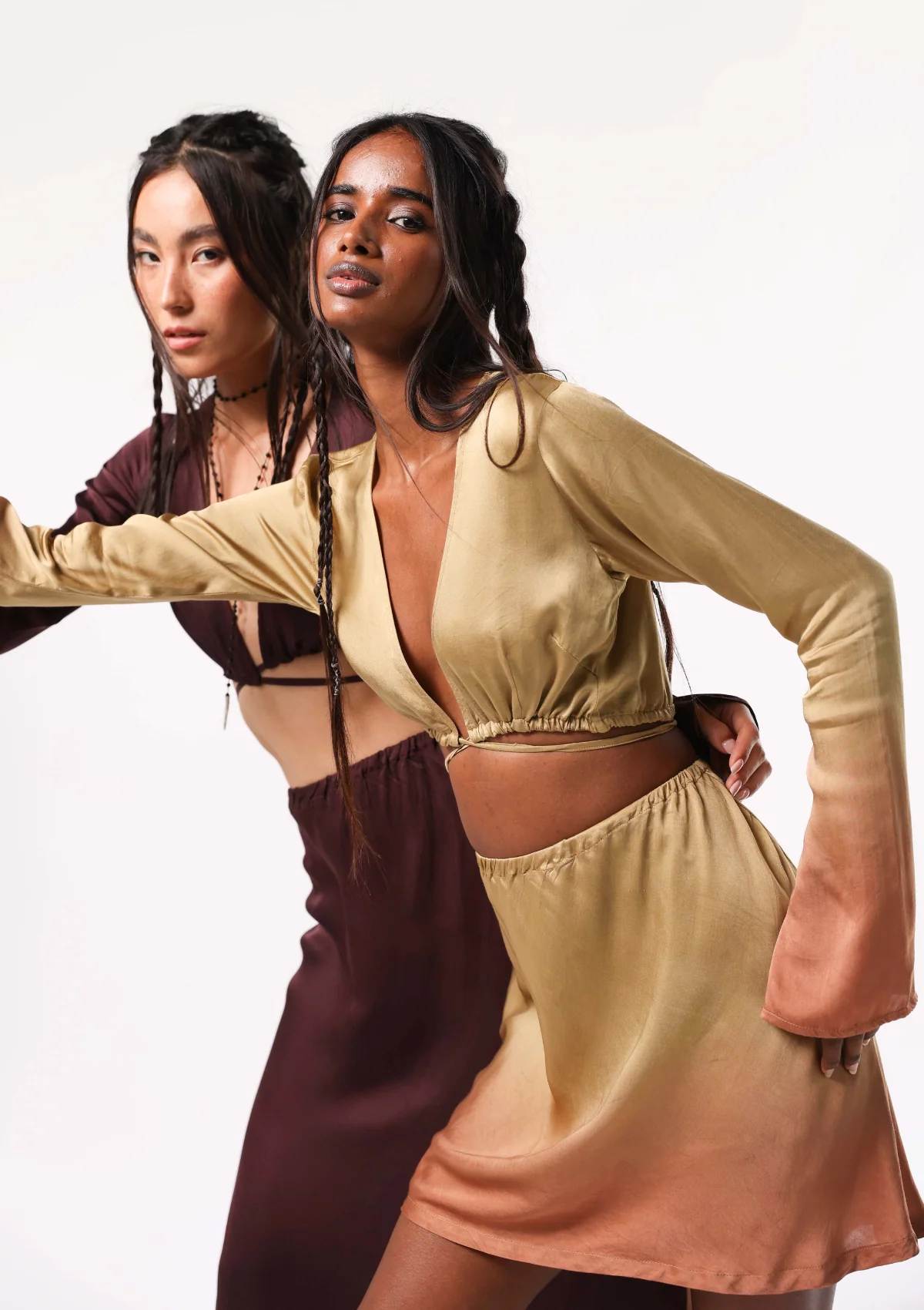 WREN MINI SKIRT - CURRY/ PUMPKIN OMBRE - Image 4
