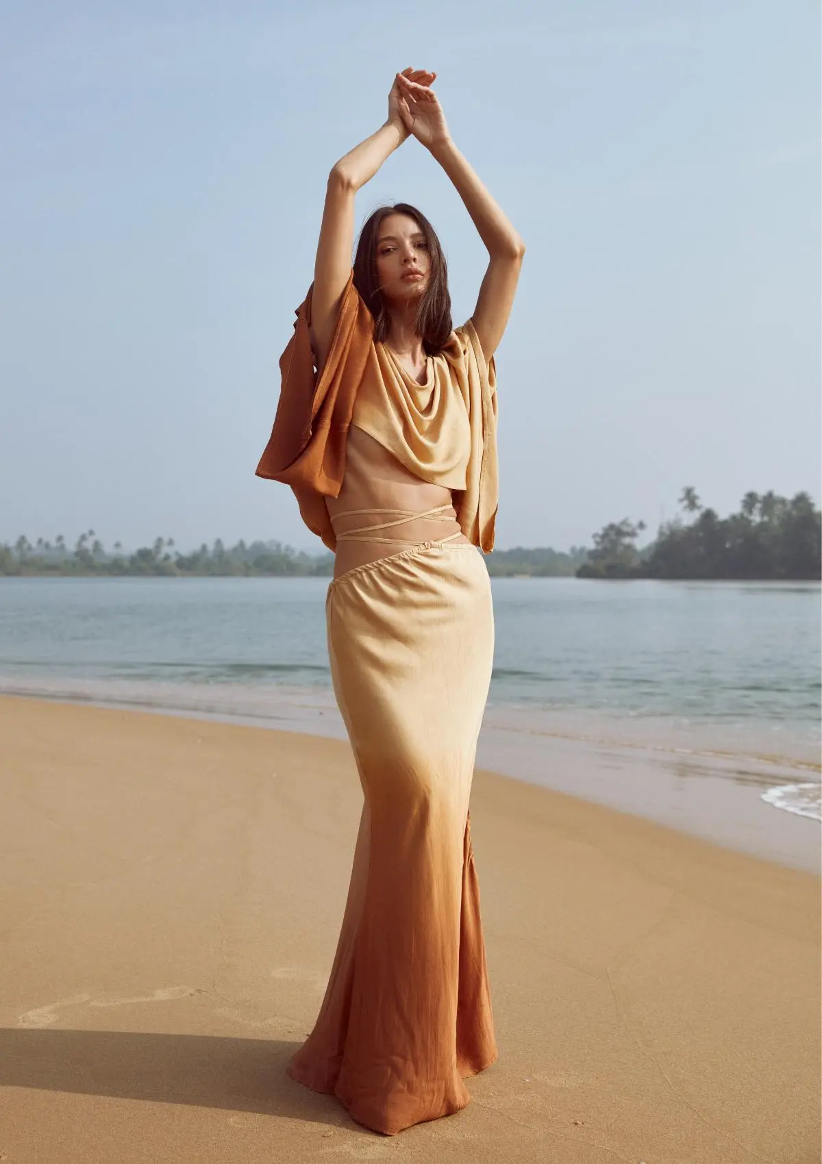 YARA MAXI SKIRT - INCA GOLD OMBRE - Image 3